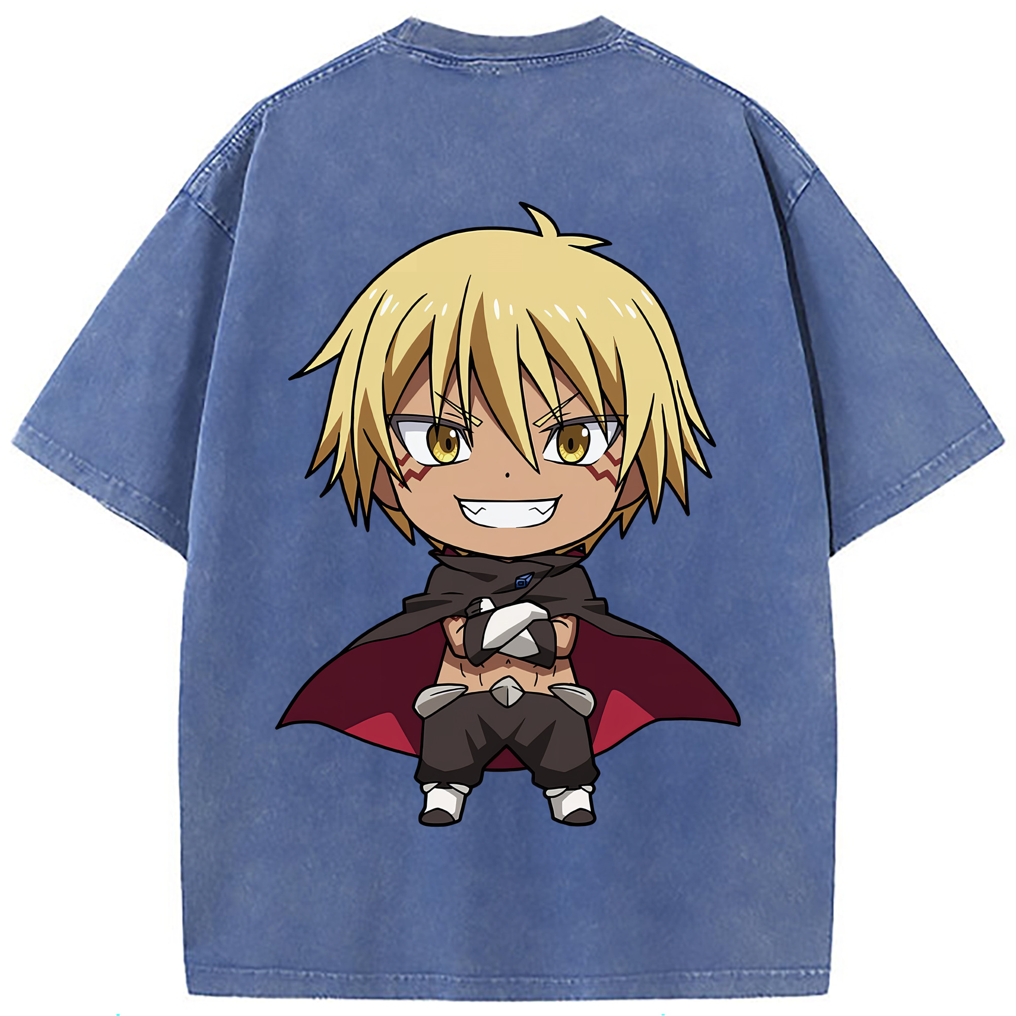 （画像用） 転スラ Regarding Reincarnated to Slime 綿100% ヴィンテージ風 半袖Tシャツ（背面プリント）