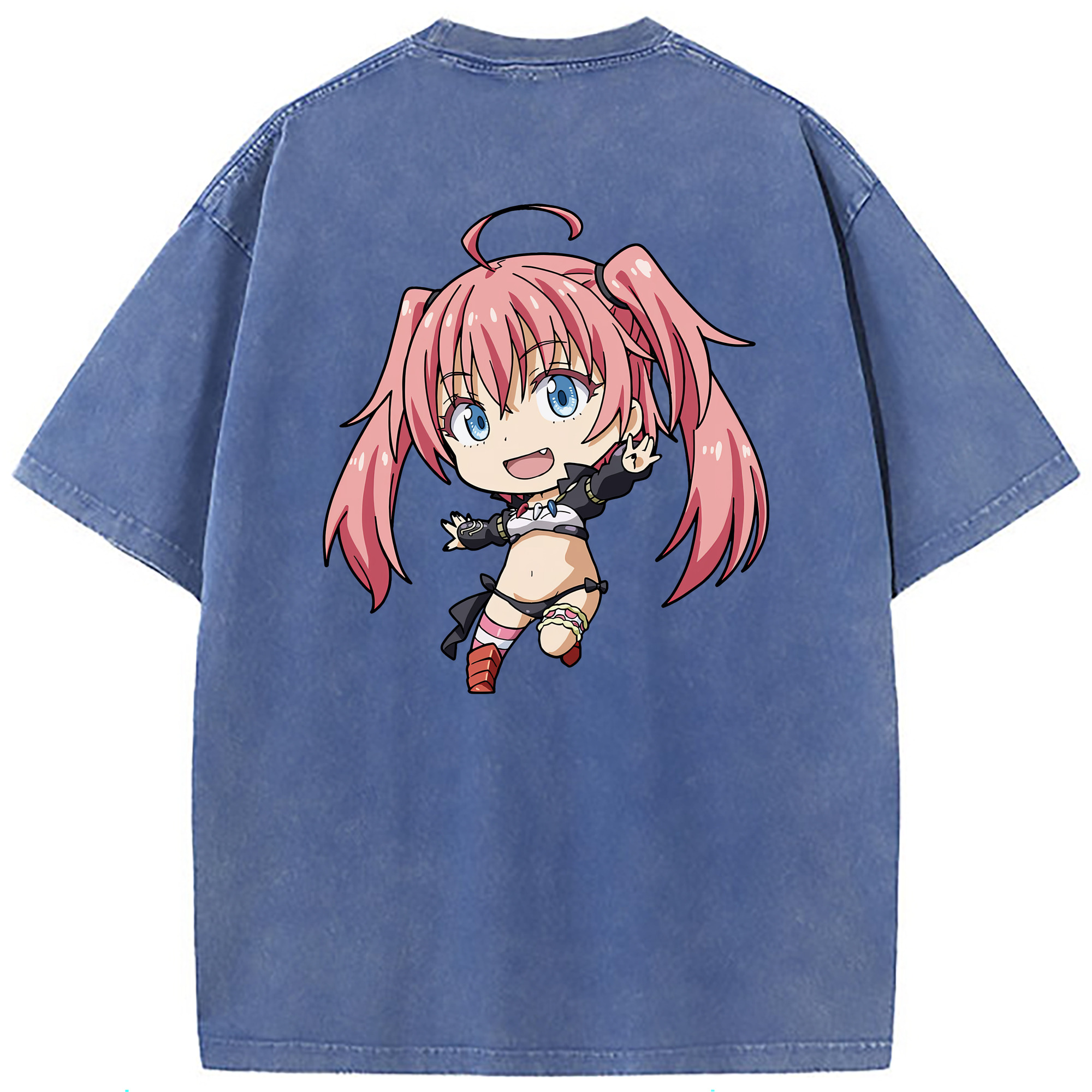 （画像用） 転スラ Regarding Reincarnated to Slime 綿100% ヴィンテージ風 半袖Tシャツ（背面プリント）