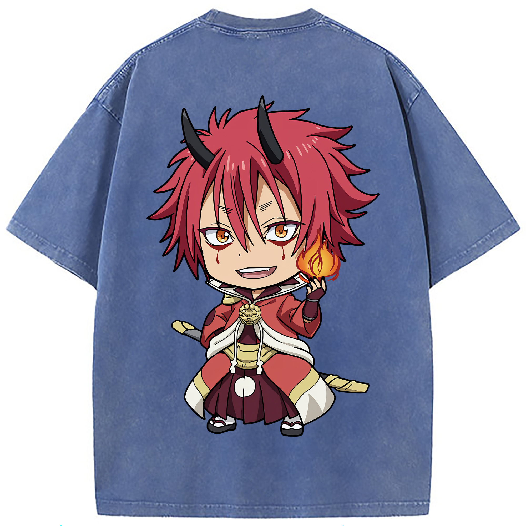 （画像用） 転スラ Regarding Reincarnated to Slime 綿100% ヴィンテージ風 半袖Tシャツ（背面プリント）