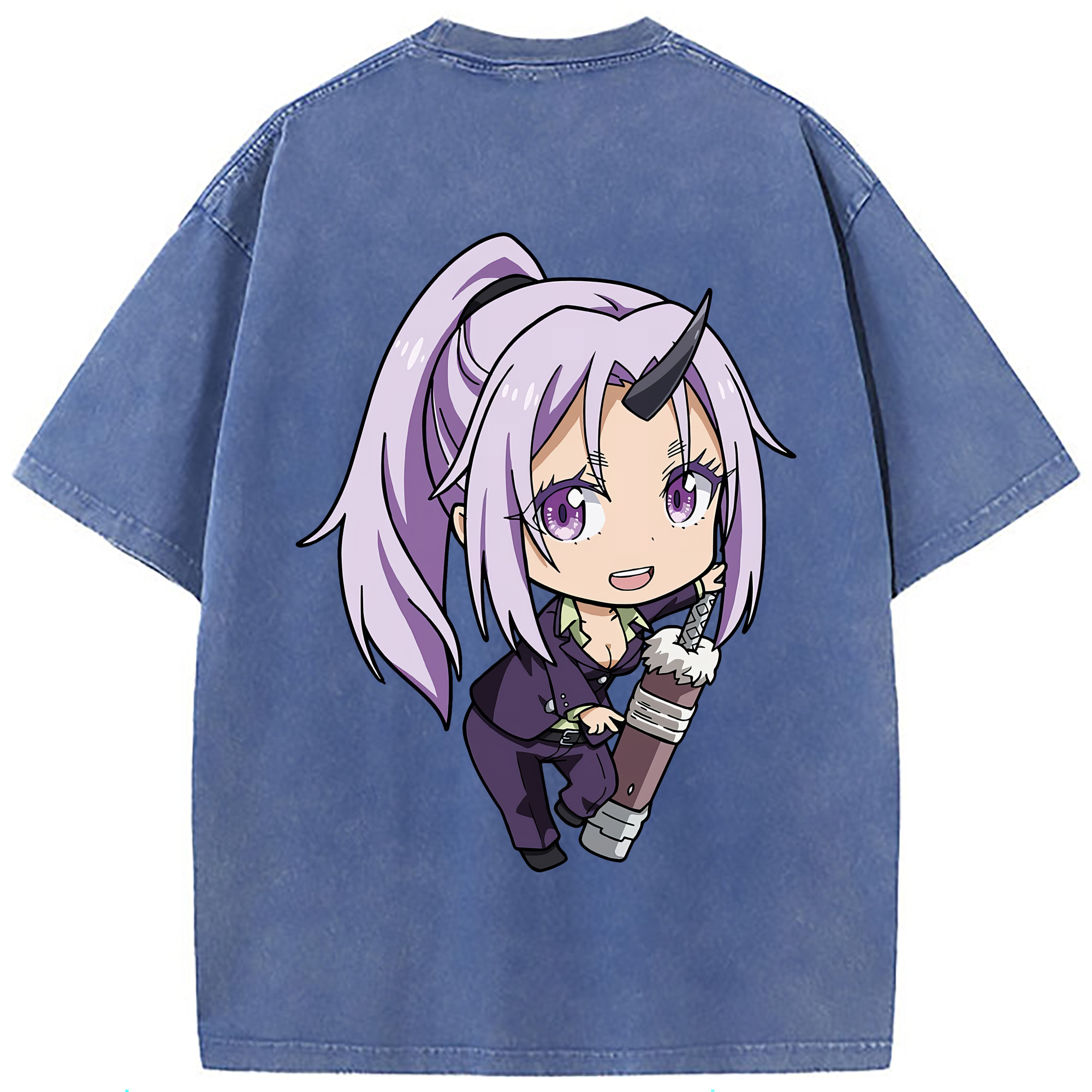 （画像用） 転スラ Regarding Reincarnated to Slime 綿100% ヴィンテージ風 半袖Tシャツ（背面プリント）
