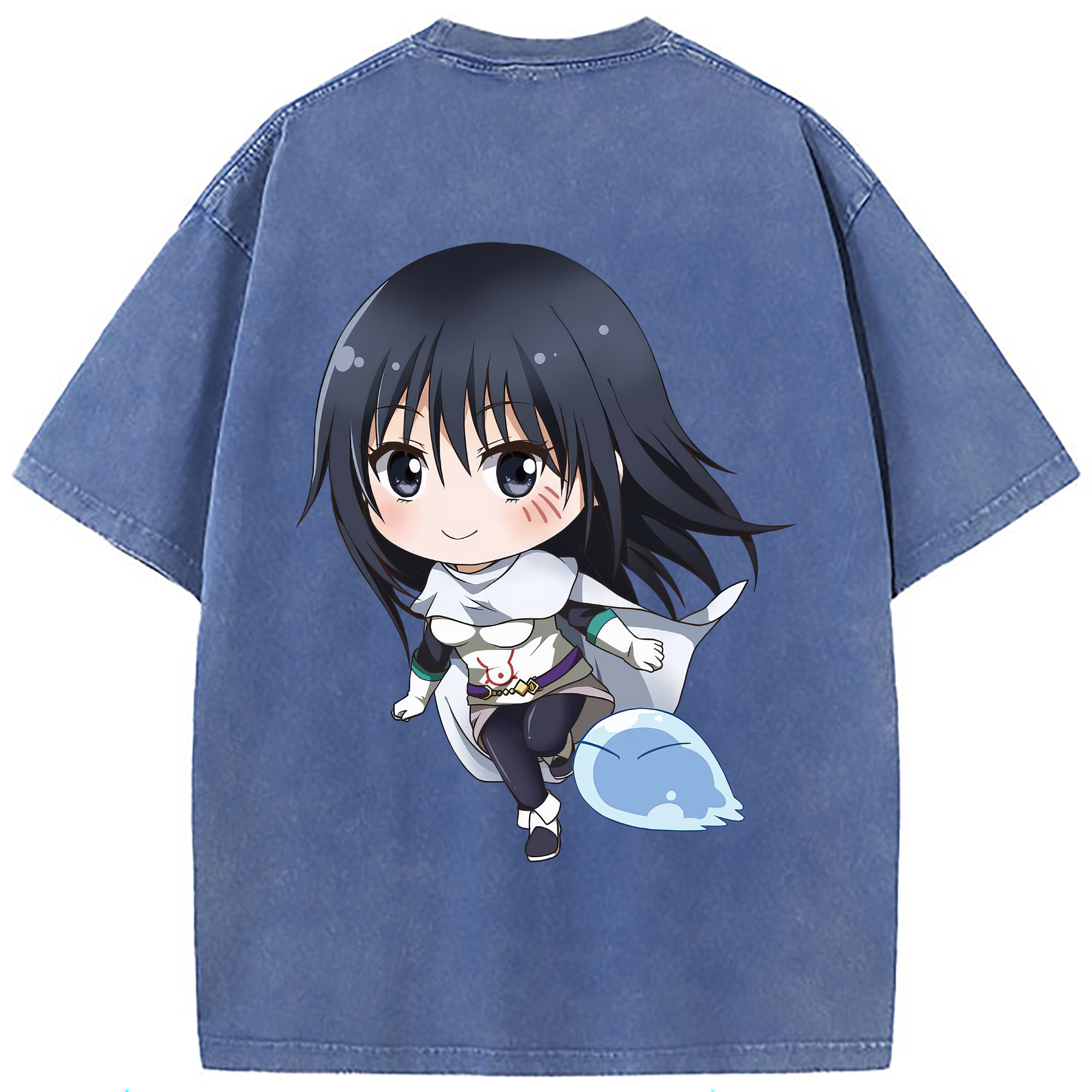（画像用） 転スラ Regarding Reincarnated to Slime 綿100% ヴィンテージ風 半袖Tシャツ（背面プリント）