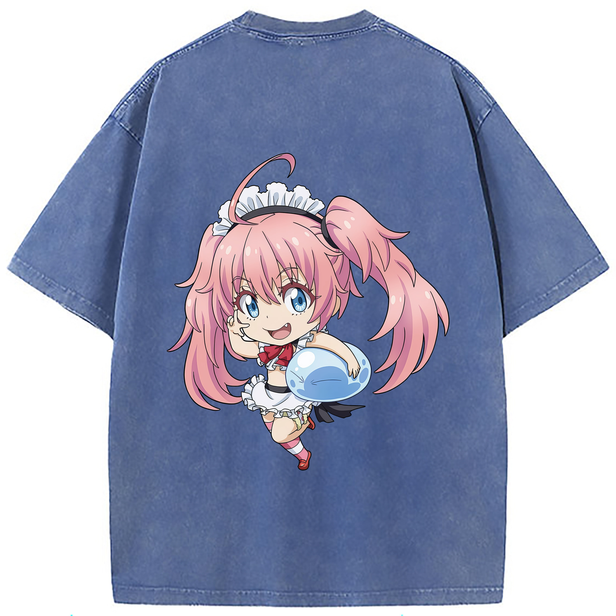 （画像用） 転スラ Regarding Reincarnated to Slime 綿100% ヴィンテージ風 半袖Tシャツ（背面プリント）