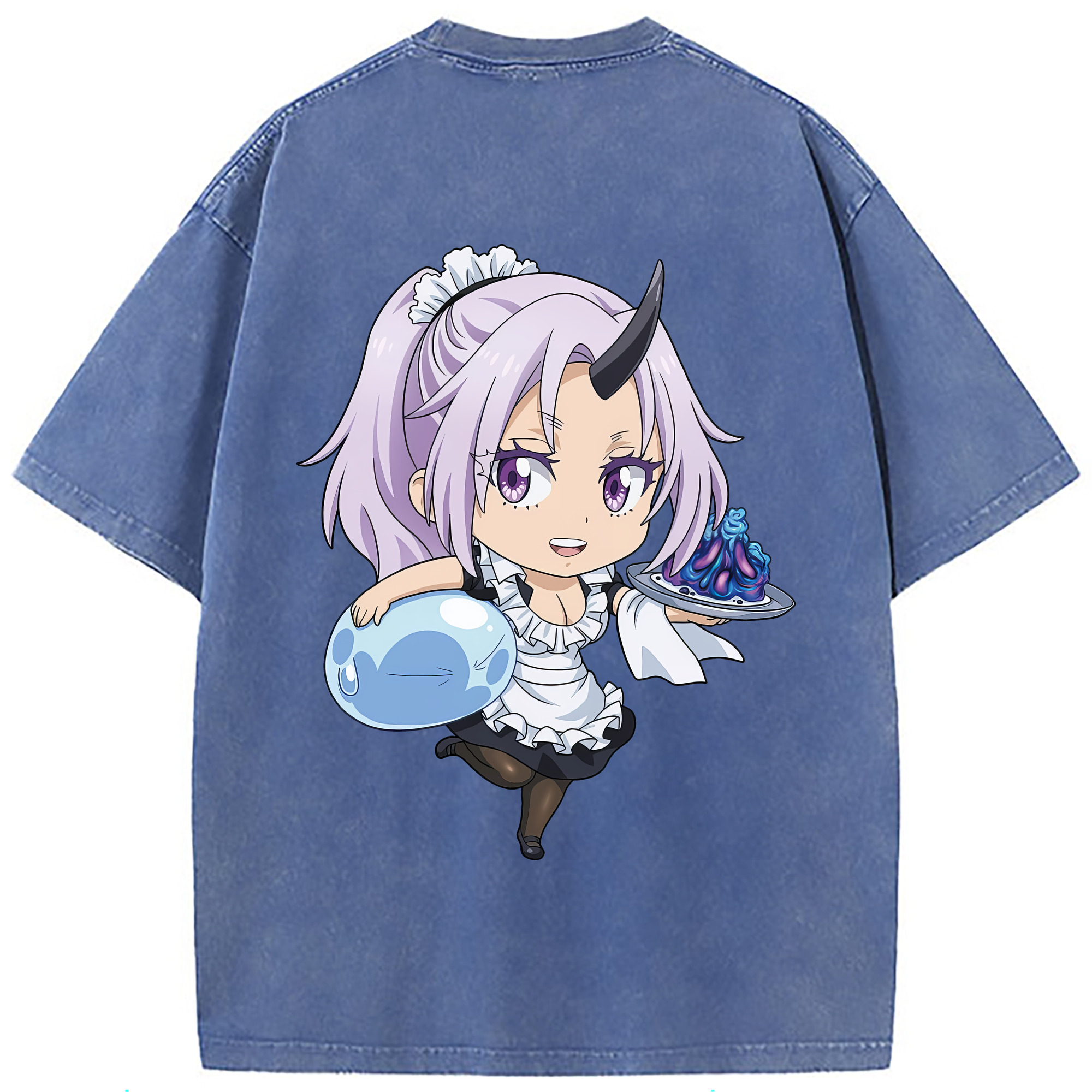 （画像用） 転スラ Regarding Reincarnated to Slime 綿100% ヴィンテージ風 半袖Tシャツ（背面プリント）