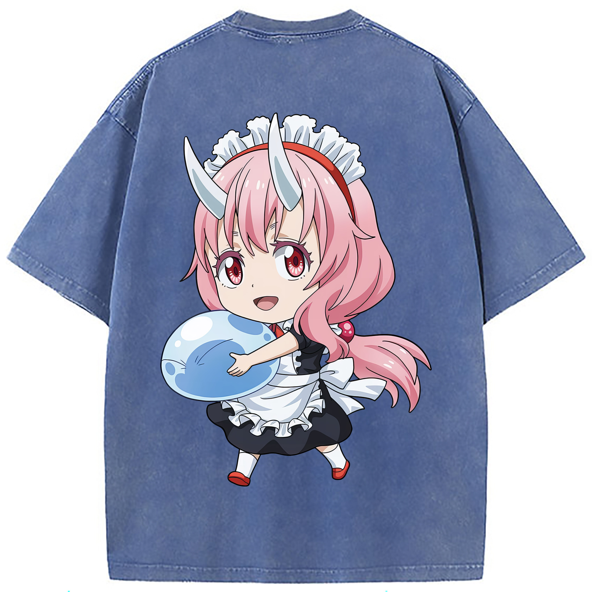 （画像用） 転スラ Regarding Reincarnated to Slime 綿100% ヴィンテージ風 半袖Tシャツ（背面プリント）