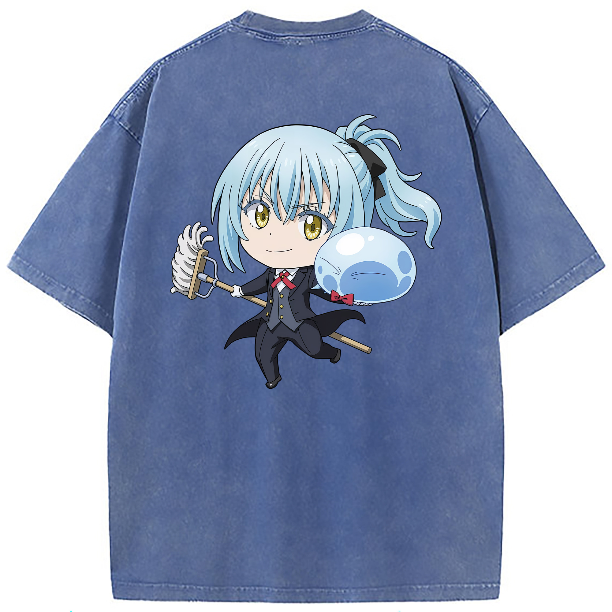 （画像用） 転スラ Regarding Reincarnated to Slime 綿100% ヴィンテージ風 半袖Tシャツ（背面プリント）