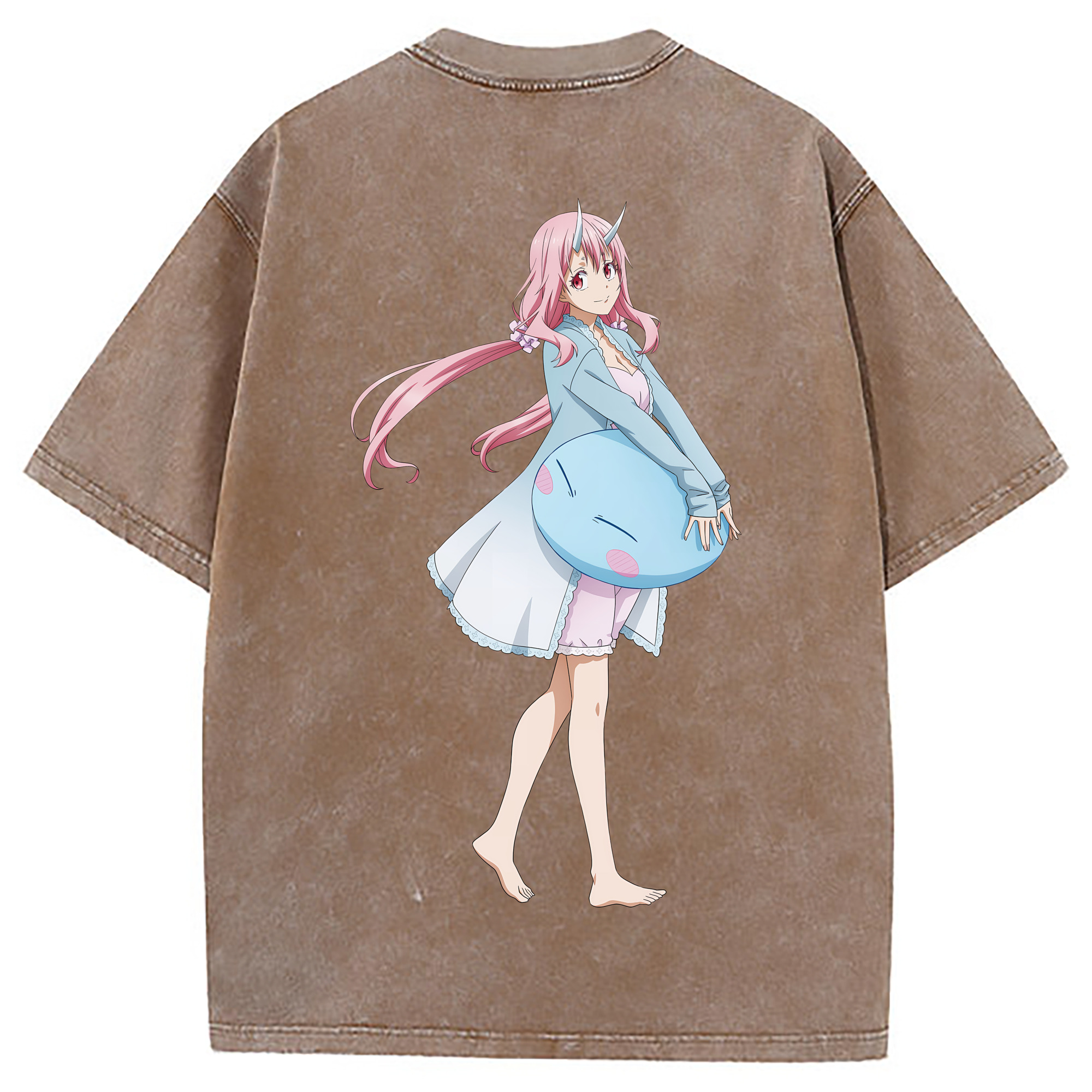 （画像用） 転スラ Regarding Reincarnated to Slime 綿100% ヴィンテージ風 半袖Tシャツ（背面プリント）