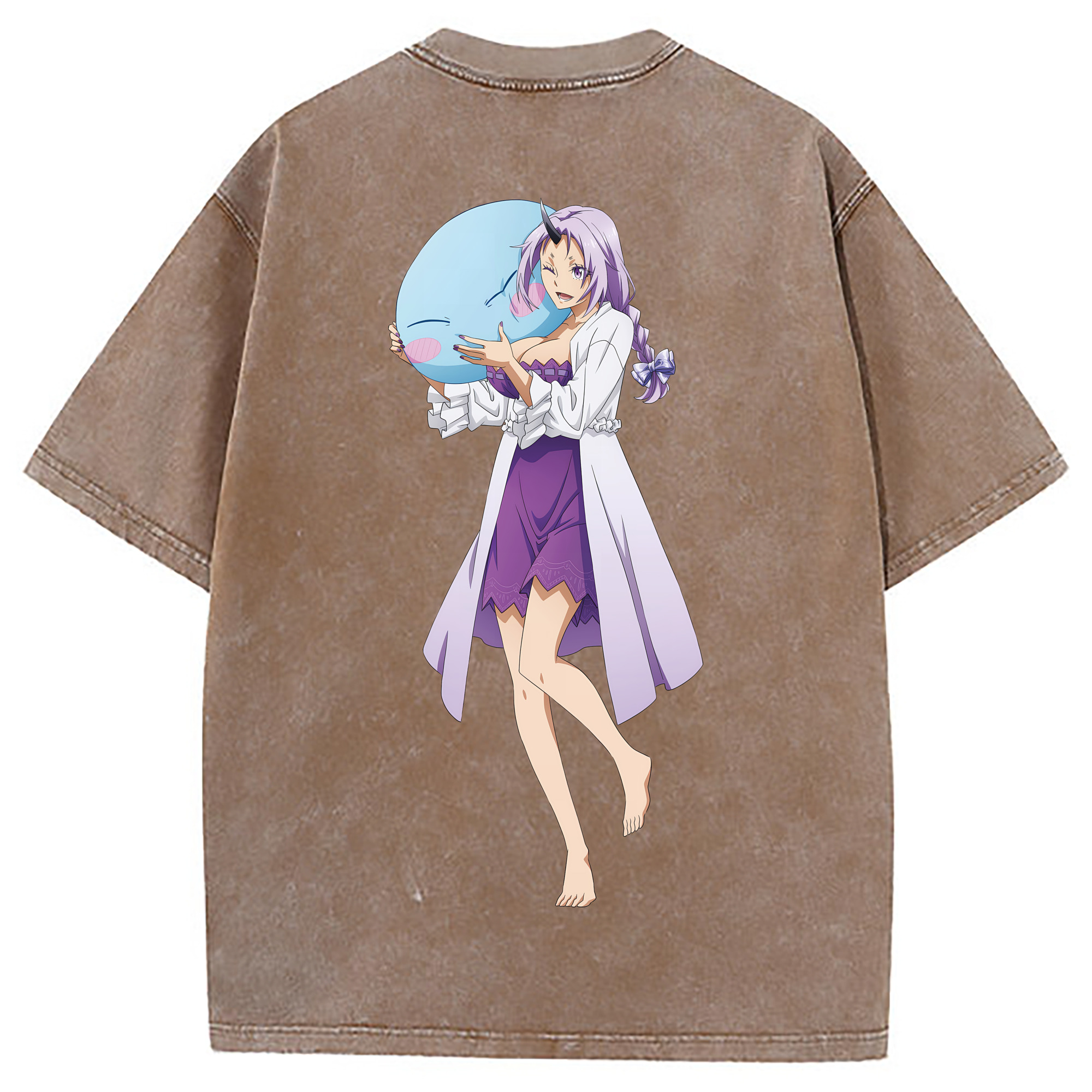 （画像用） 転スラ Regarding Reincarnated to Slime 綿100% ヴィンテージ風 半袖Tシャツ（背面プリント）
