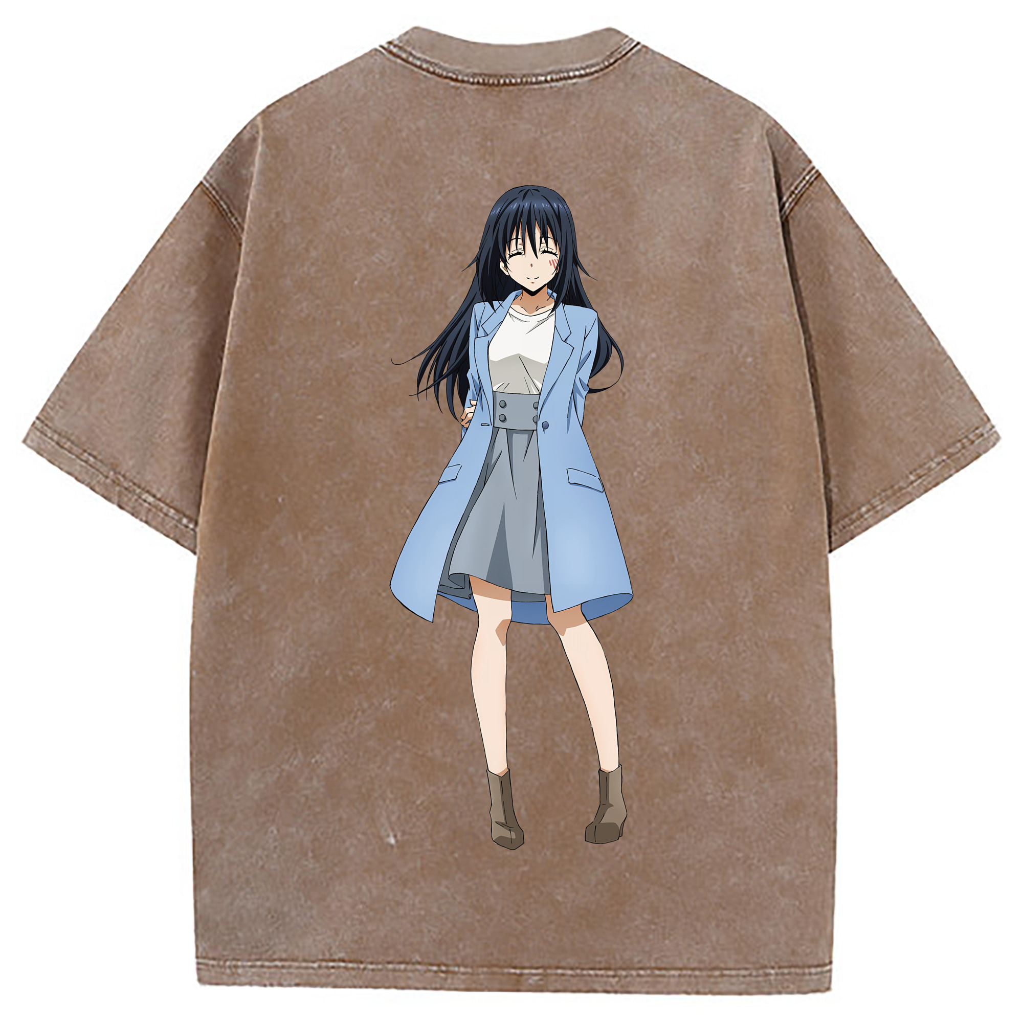 （画像用） 転スラ Regarding Reincarnated to Slime 綿100% ヴィンテージ風 半袖Tシャツ（背面プリント）