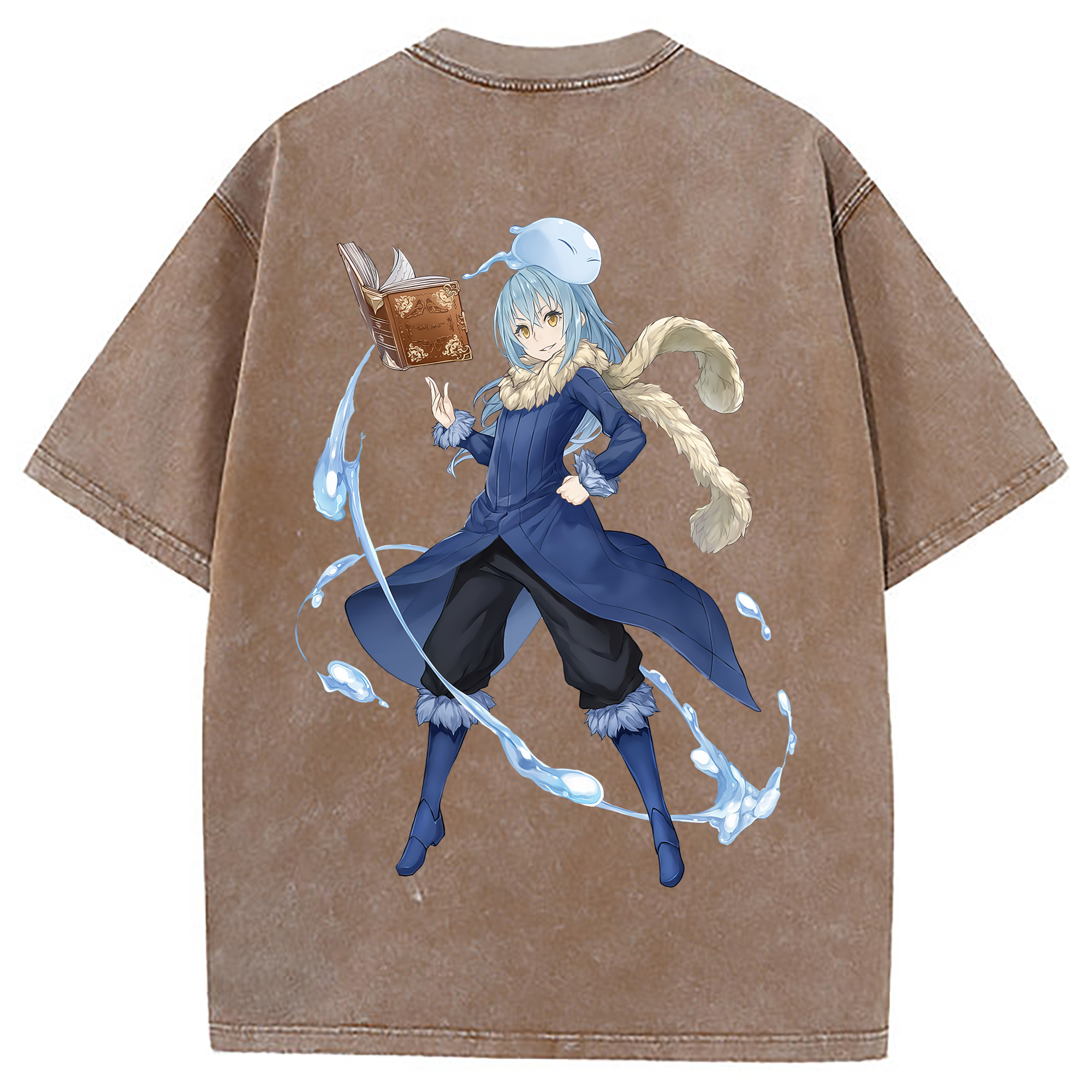（画像用） 転スラ Regarding Reincarnated to Slime 綿100% ヴィンテージ風 半袖Tシャツ（背面プリント）