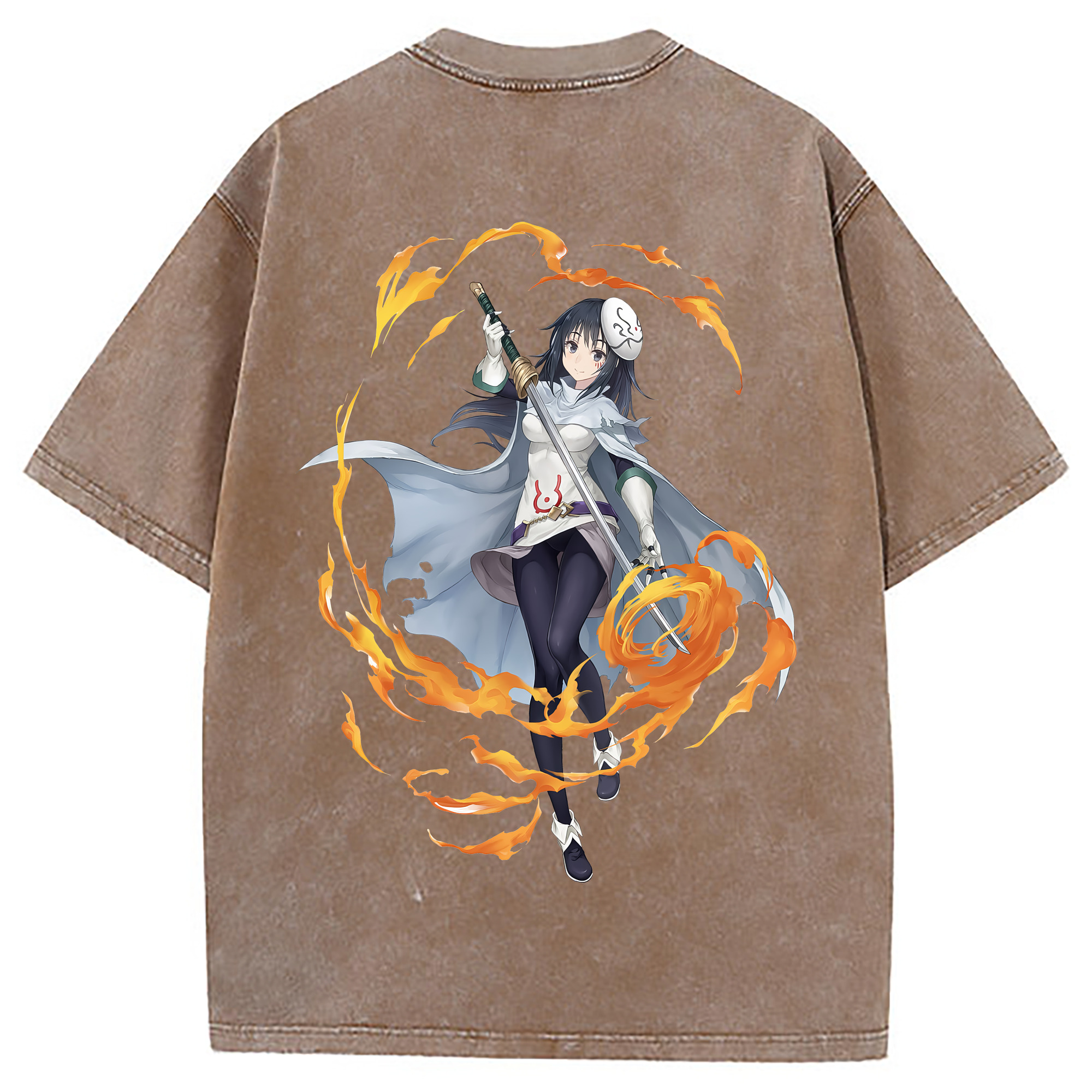 （画像用） 転スラ Regarding Reincarnated to Slime 綿100% ヴィンテージ風 半袖Tシャツ（背面プリント）