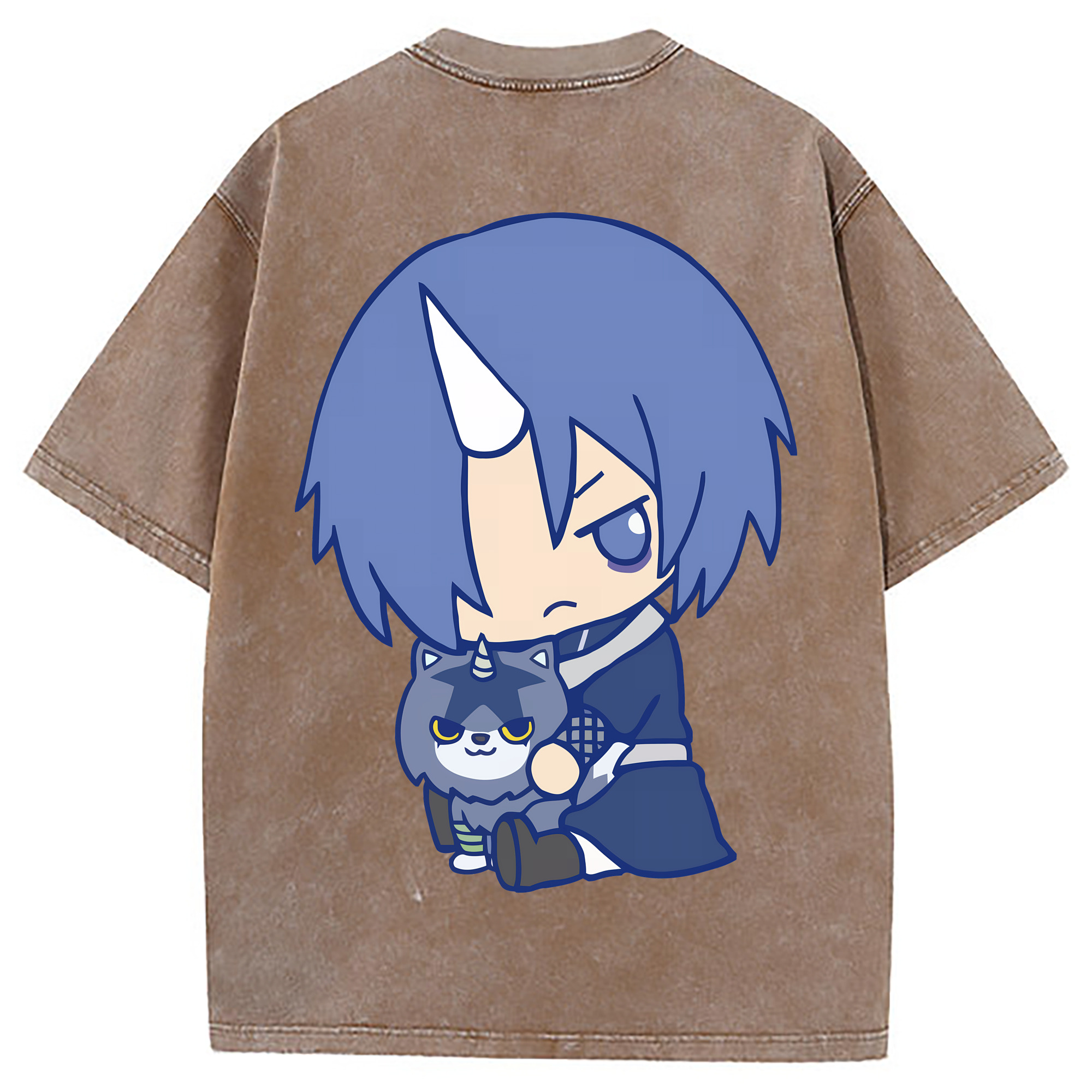 （画像用） 転スラ Regarding Reincarnated to Slime 綿100% ヴィンテージ風 半袖Tシャツ（背面プリント）