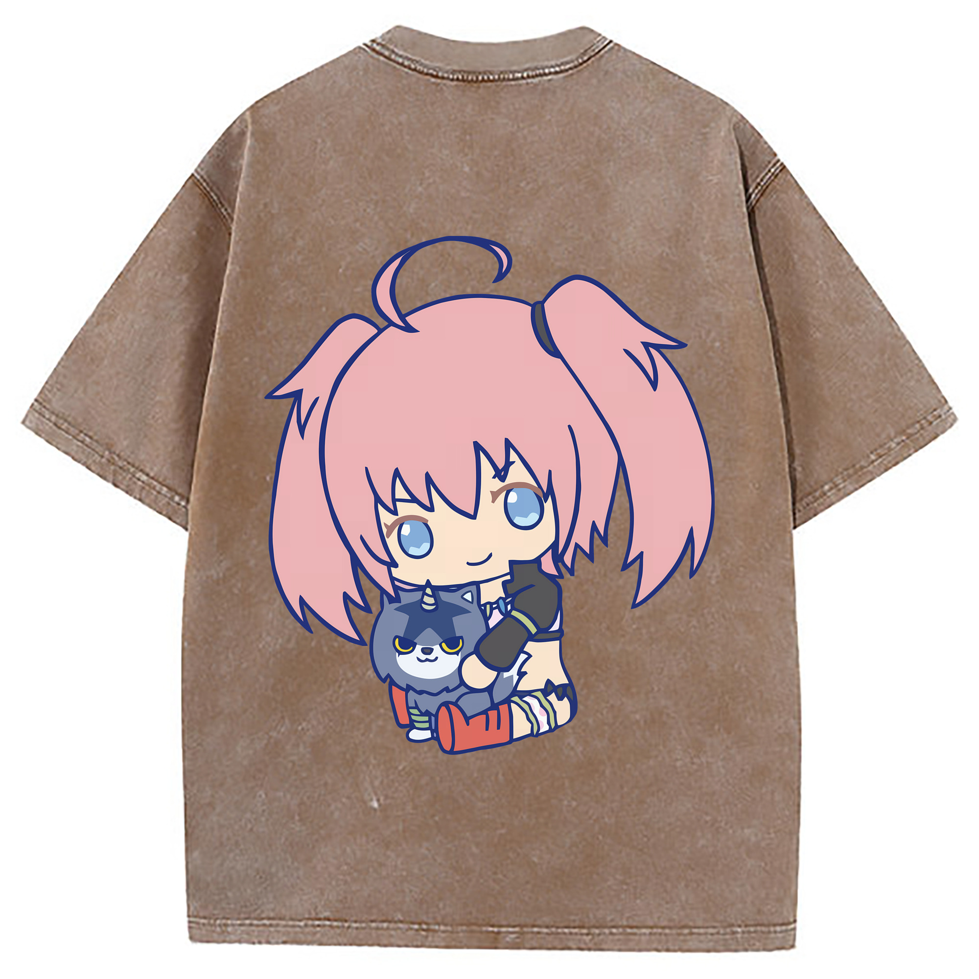 （画像用） 転スラ Regarding Reincarnated to Slime 綿100% ヴィンテージ風 半袖Tシャツ（背面プリント）