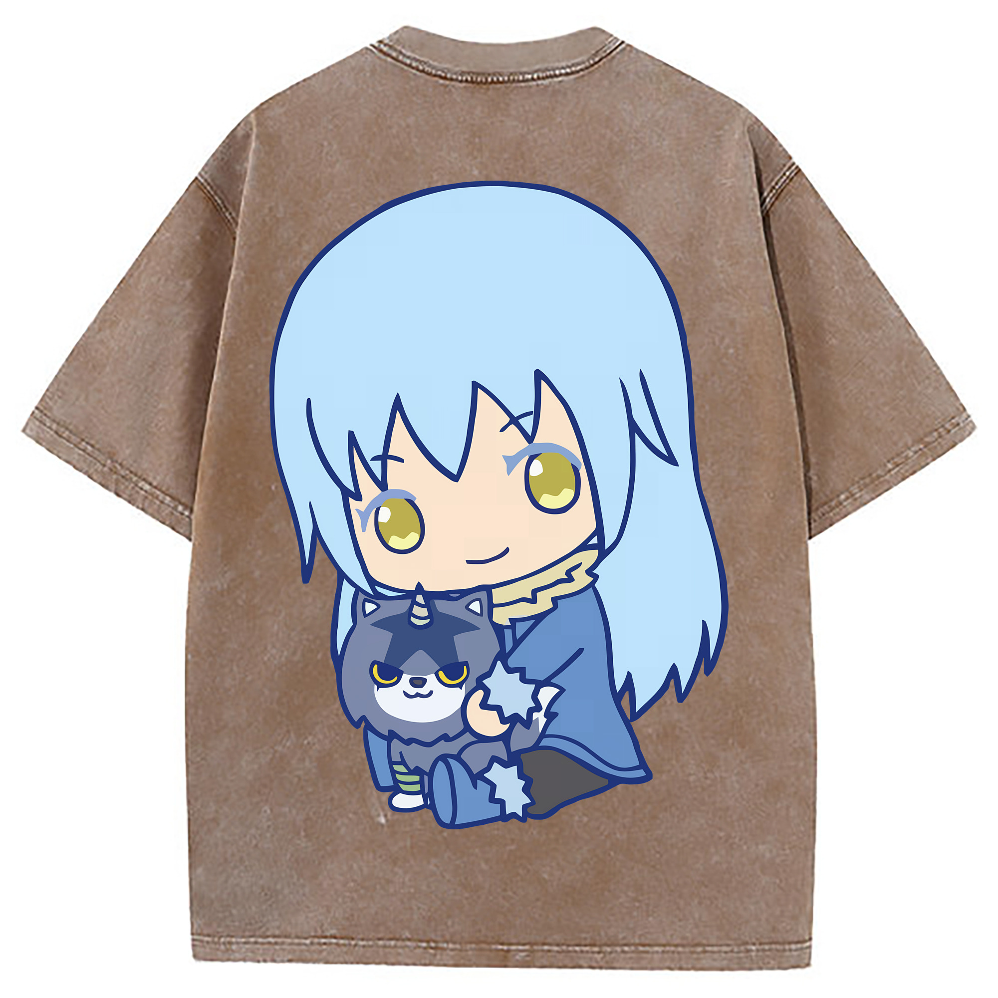 （画像用） 転スラ Regarding Reincarnated to Slime 綿100% ヴィンテージ風 半袖Tシャツ（背面プリント）