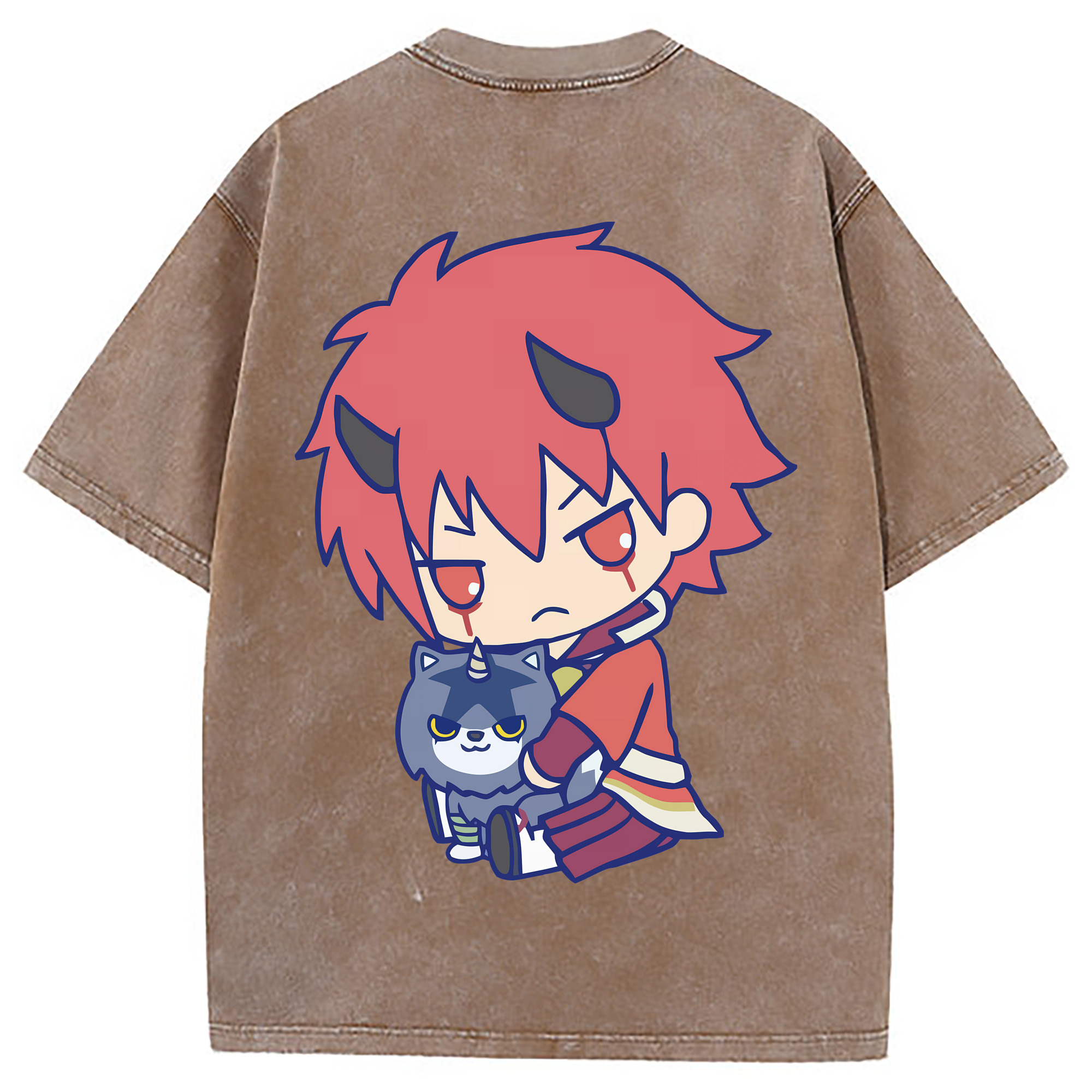 （画像用） 転スラ Regarding Reincarnated to Slime 綿100% ヴィンテージ風 半袖Tシャツ（背面プリント）