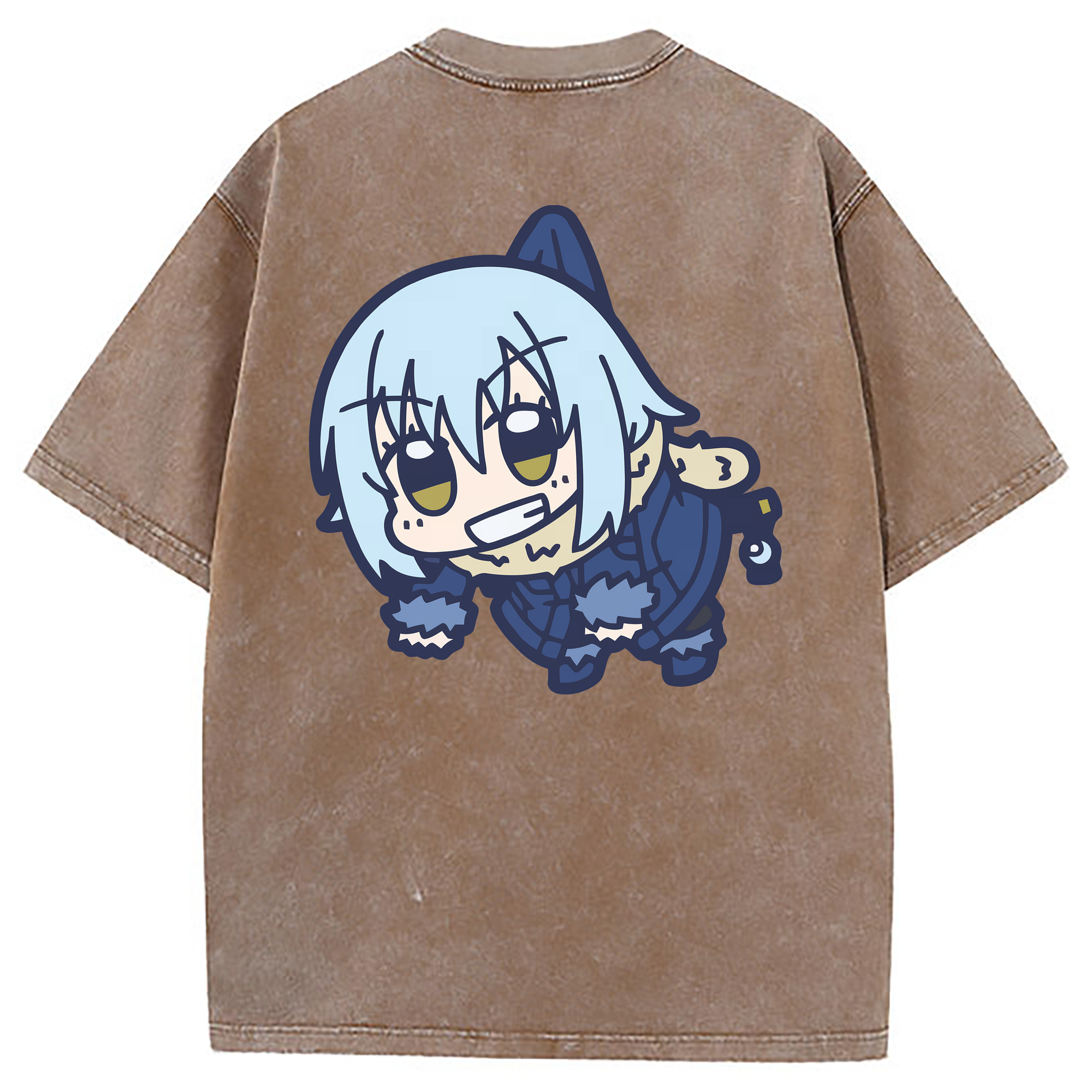 （画像用） 転スラ Regarding Reincarnated to Slime 綿100% ヴィンテージ風 半袖Tシャツ（背面プリント）