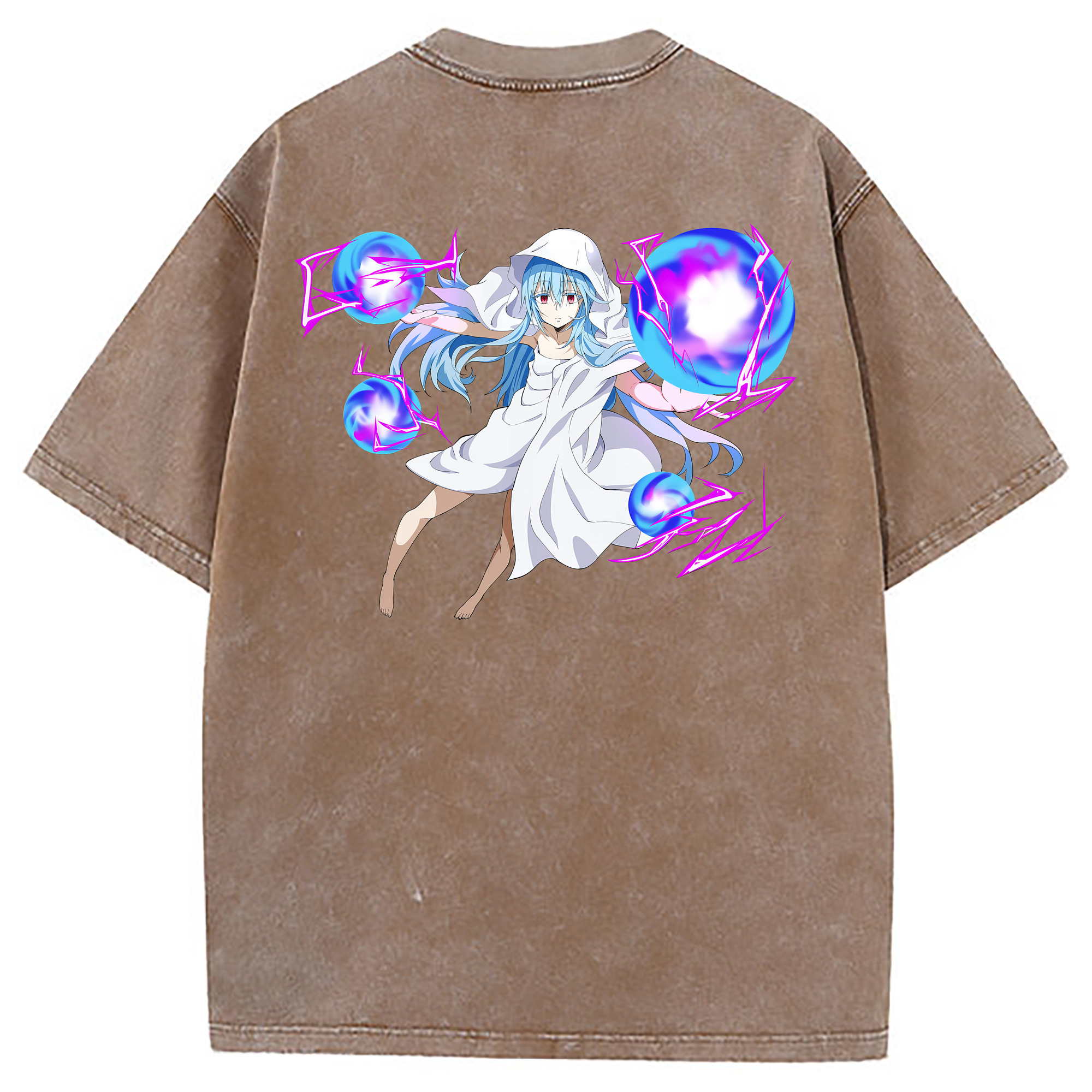 （画像用） 転スラ Regarding Reincarnated to Slime 綿100% ヴィンテージ風 半袖Tシャツ（背面プリント）