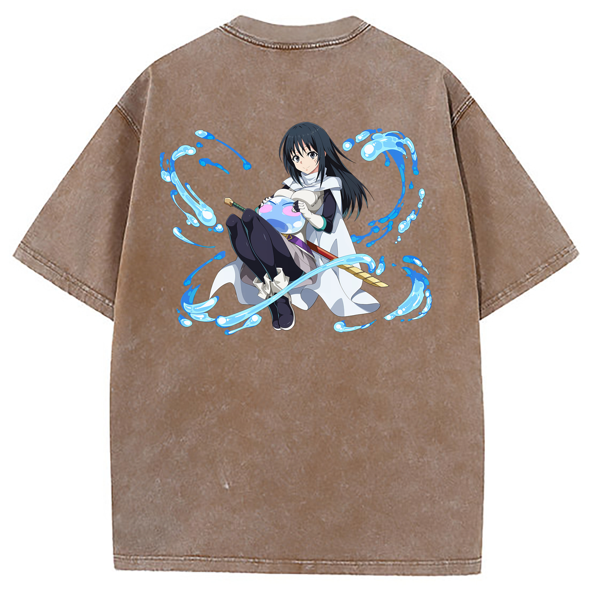 （画像用） 転スラ Regarding Reincarnated to Slime 綿100% ヴィンテージ風 半袖Tシャツ（背面プリント）
