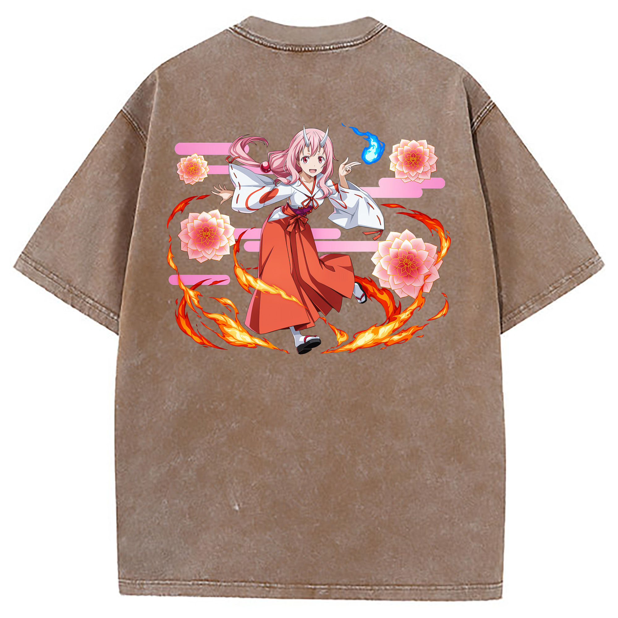 （画像用） 転スラ Regarding Reincarnated to Slime 綿100% ヴィンテージ風 半袖Tシャツ（背面プリント）