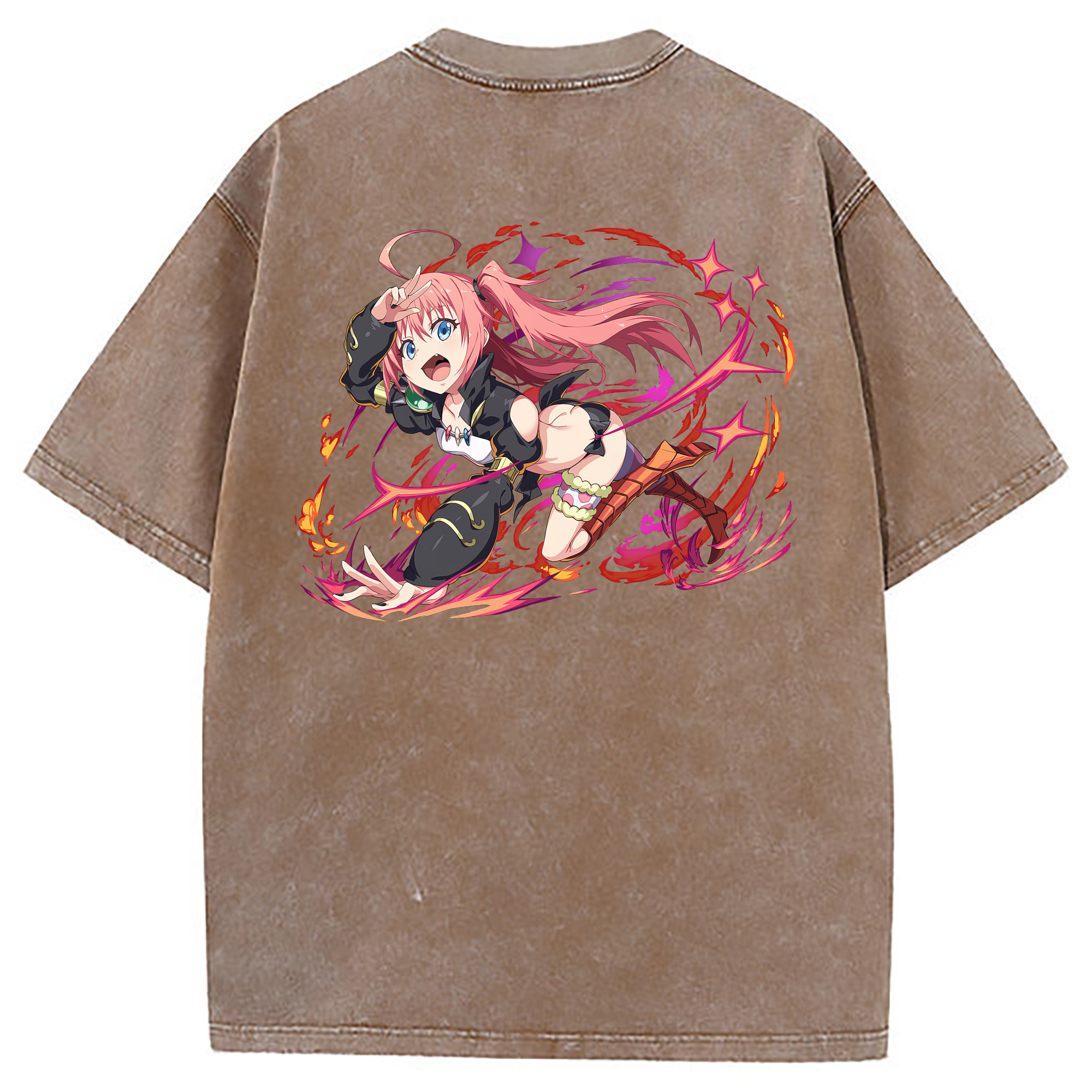 （画像用） 転スラ Regarding Reincarnated to Slime 綿100% ヴィンテージ風 半袖Tシャツ（背面プリント）