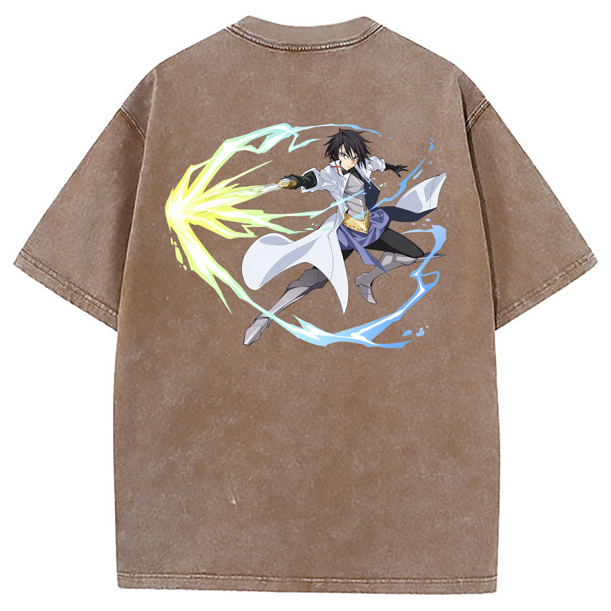 （画像用） 転スラ Regarding Reincarnated to Slime 綿100% ヴィンテージ風 半袖Tシャツ（背面プリント）