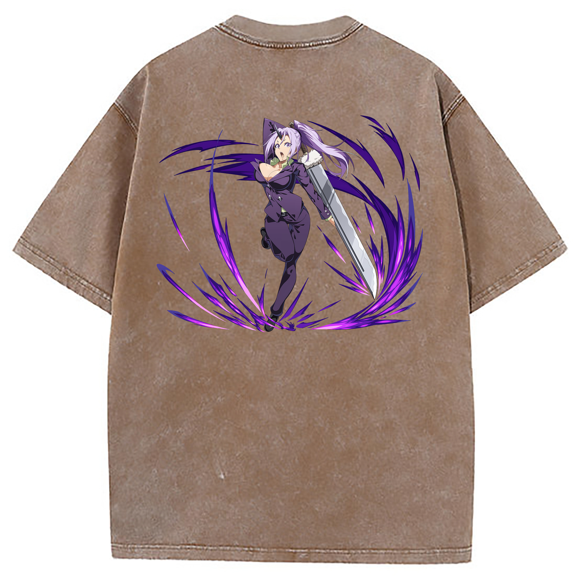 （画像用） 転スラ Regarding Reincarnated to Slime 綿100% ヴィンテージ風 半袖Tシャツ（背面プリント）