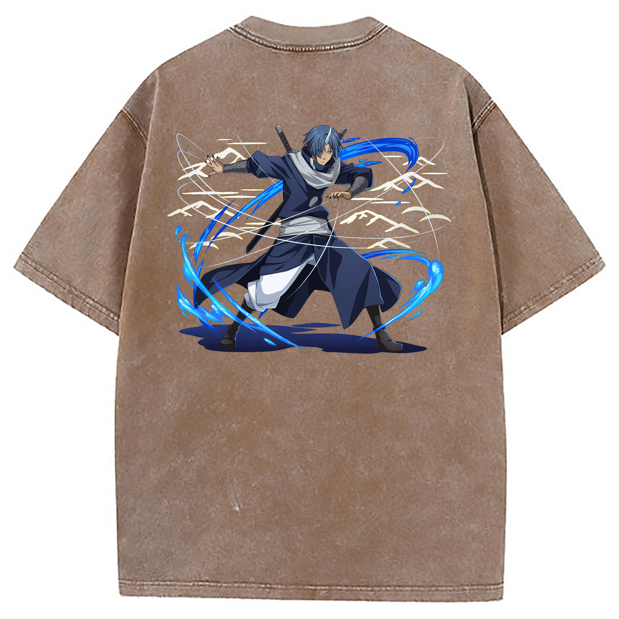 （画像用） 転スラ Regarding Reincarnated to Slime 綿100% ヴィンテージ風 半袖Tシャツ（背面プリント）