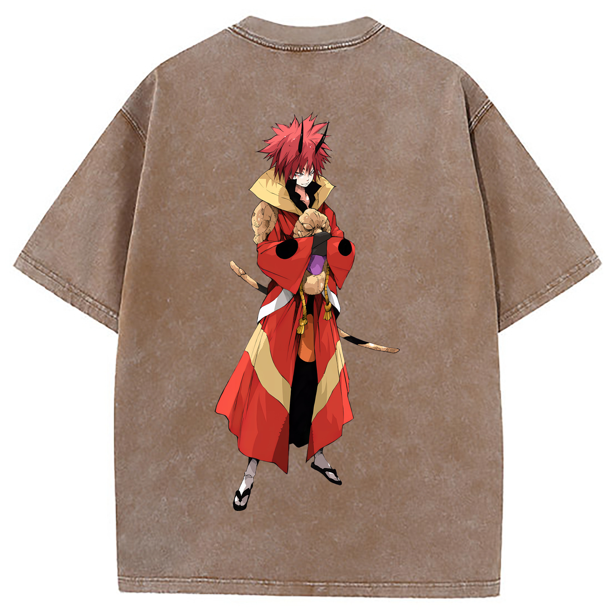 （画像用） 転スラ Regarding Reincarnated to Slime 綿100% ヴィンテージ風 半袖Tシャツ（背面プリント）