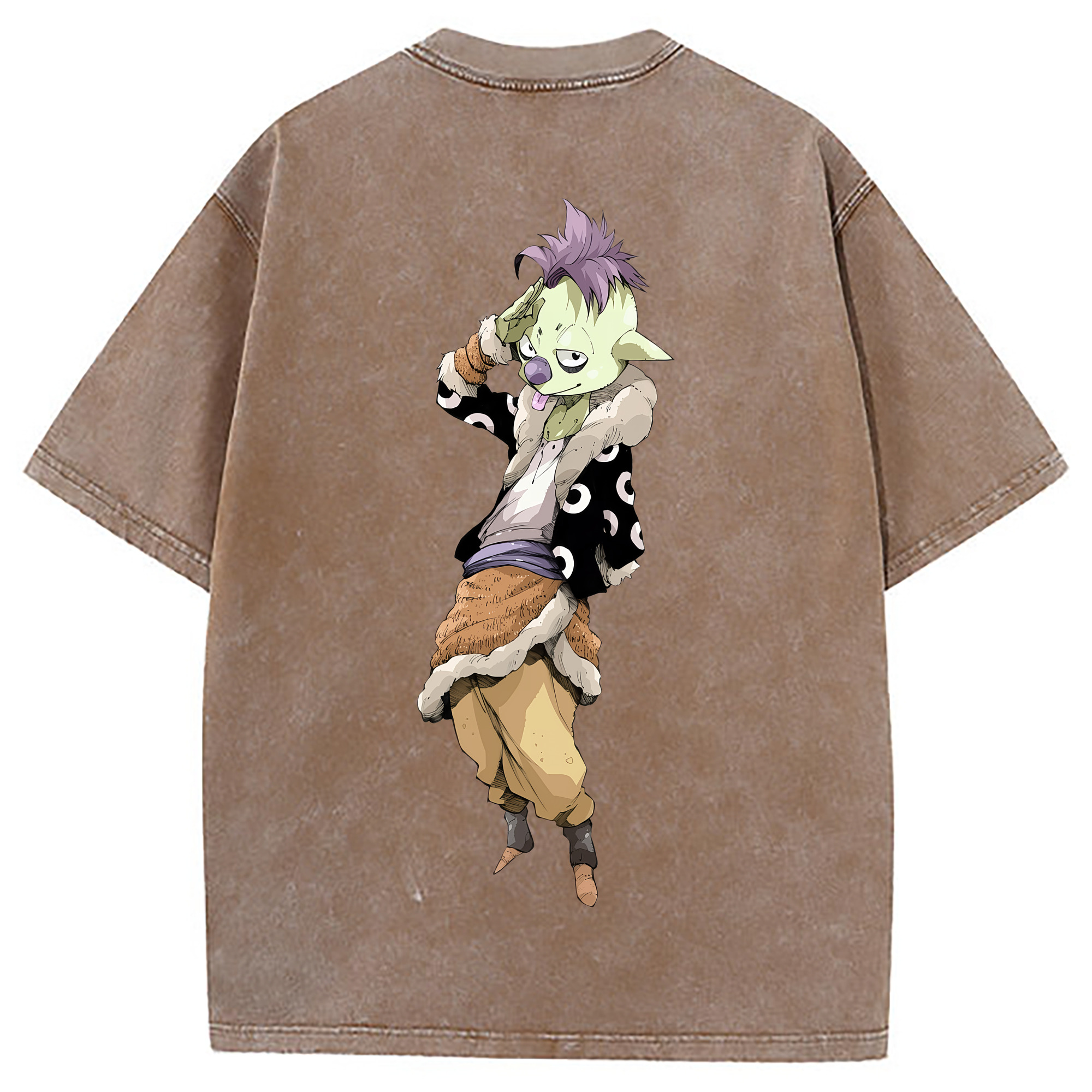 （画像用） 転スラ Regarding Reincarnated to Slime 綿100% ヴィンテージ風 半袖Tシャツ（背面プリント）