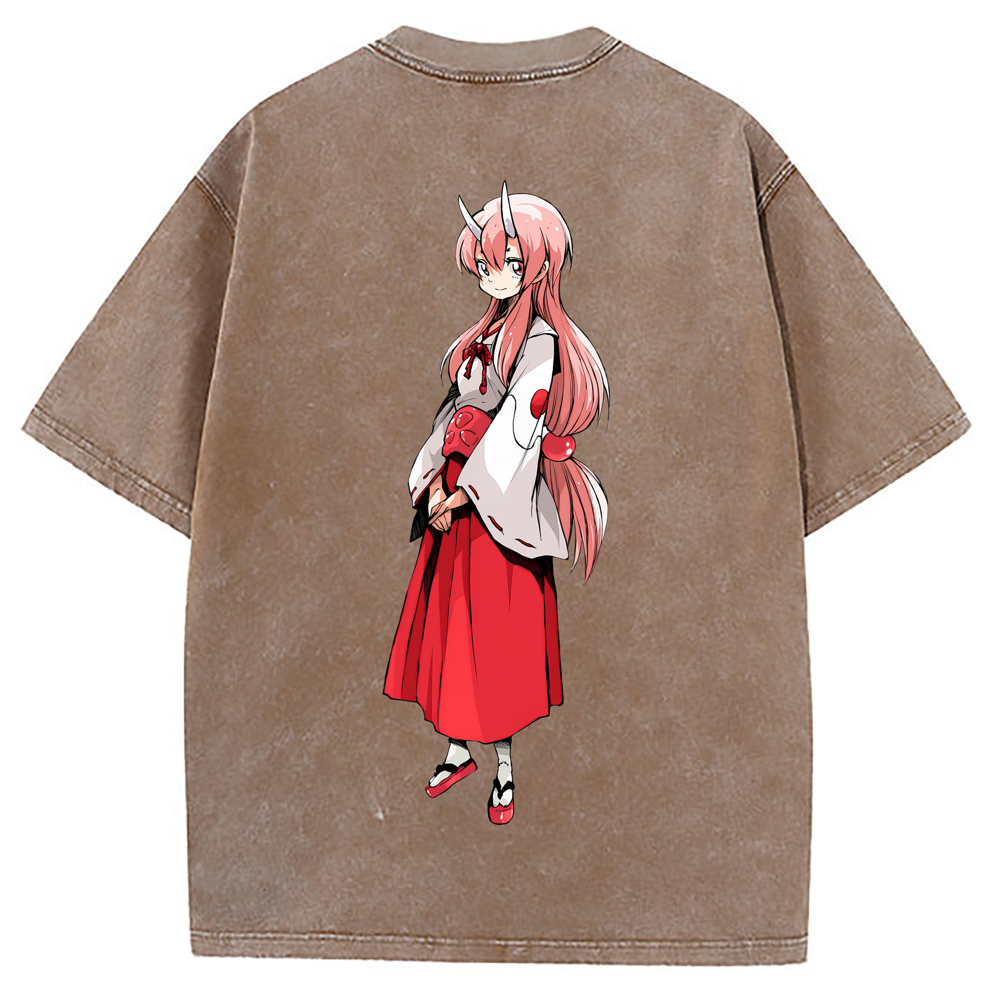 （画像用） 転スラ Regarding Reincarnated to Slime 綿100% ヴィンテージ風 半袖Tシャツ（背面プリント）