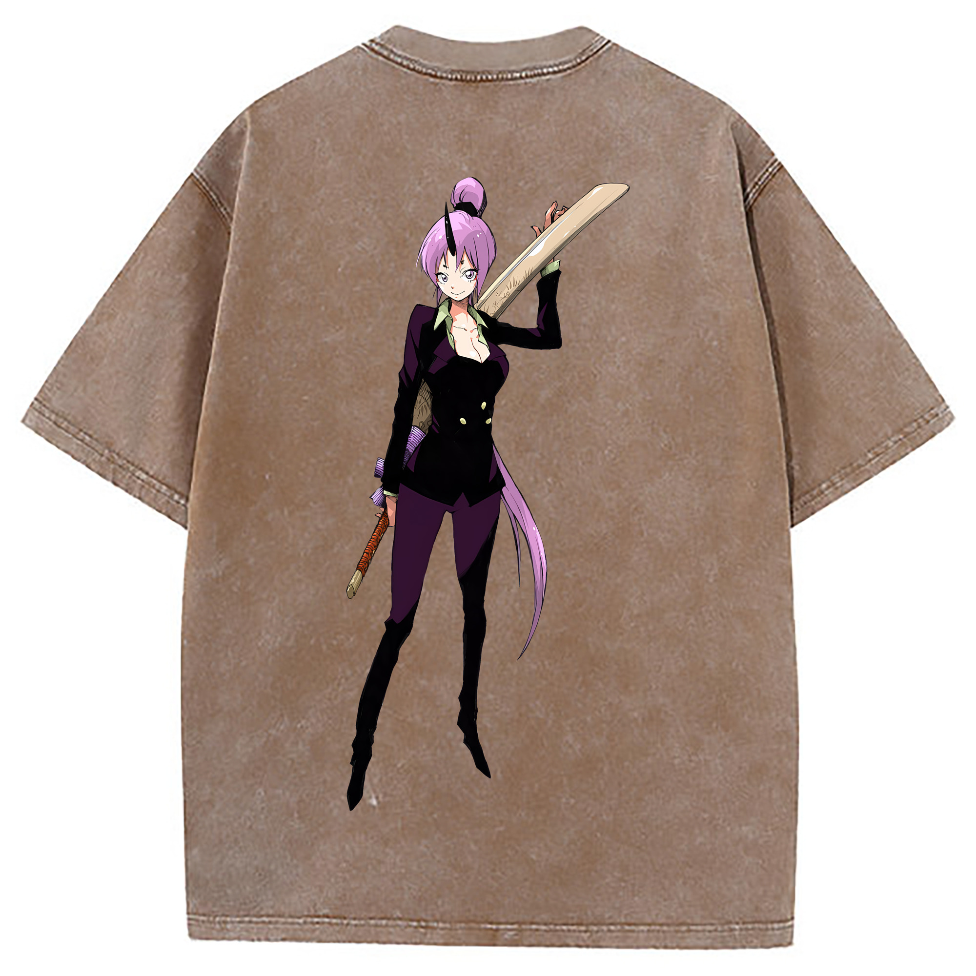 （画像用） 転スラ Regarding Reincarnated to Slime 綿100% ヴィンテージ風 半袖Tシャツ（背面プリント）
