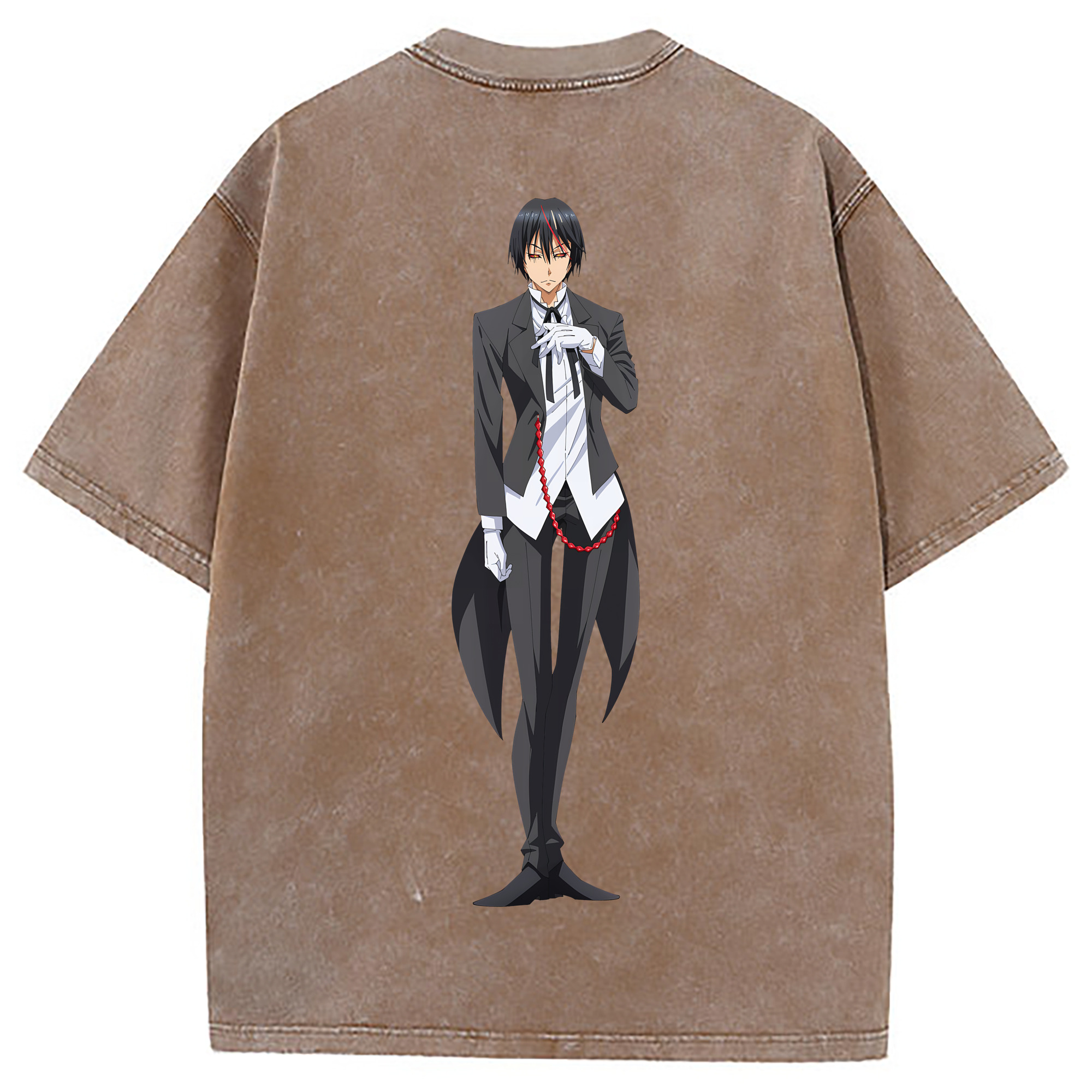 （画像用） 転スラ Regarding Reincarnated to Slime 綿100% ヴィンテージ風 半袖Tシャツ（背面プリント）