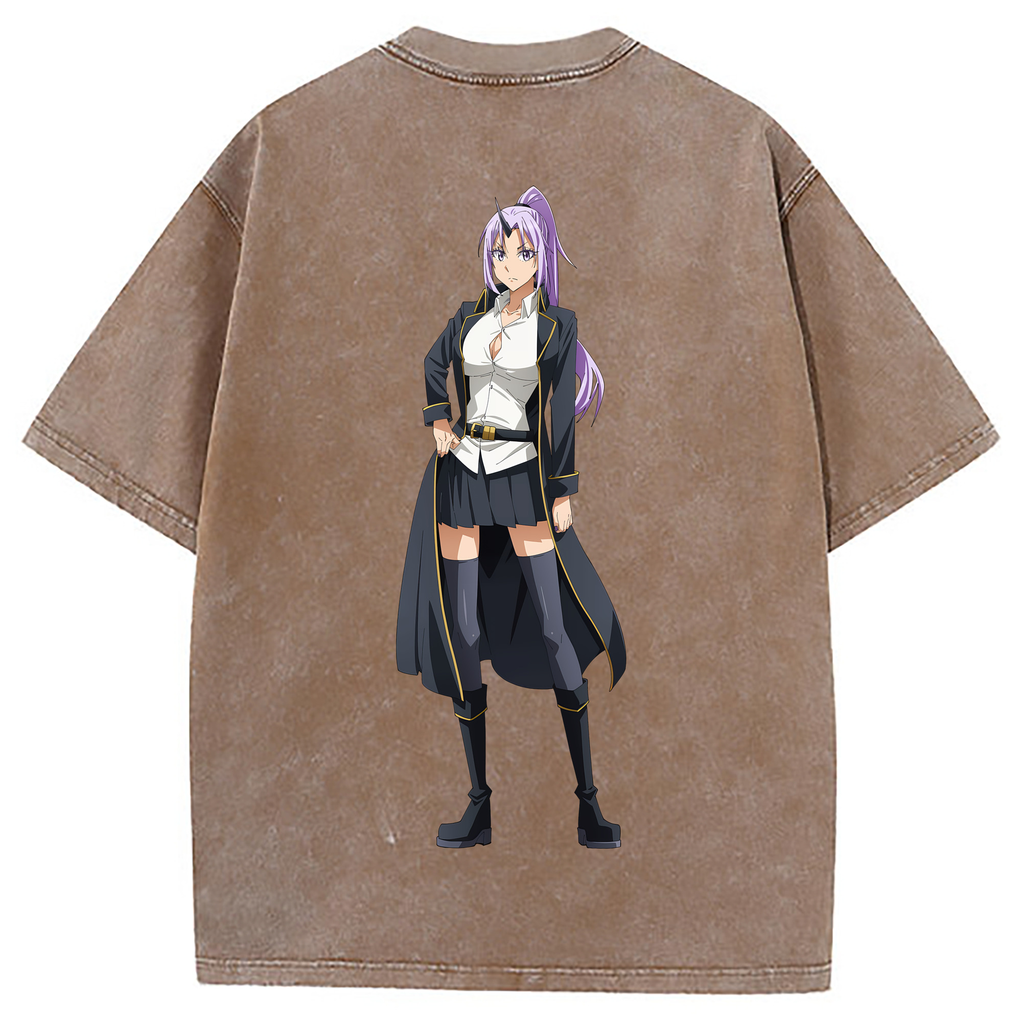（画像用） 転スラ Regarding Reincarnated to Slime 綿100% ヴィンテージ風 半袖Tシャツ（背面プリント）