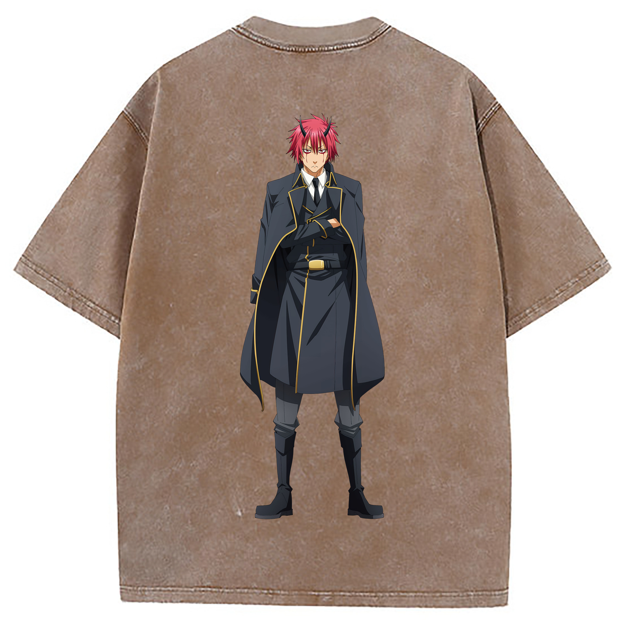 （画像用） 転スラ Regarding Reincarnated to Slime 綿100% ヴィンテージ風 半袖Tシャツ（背面プリント）