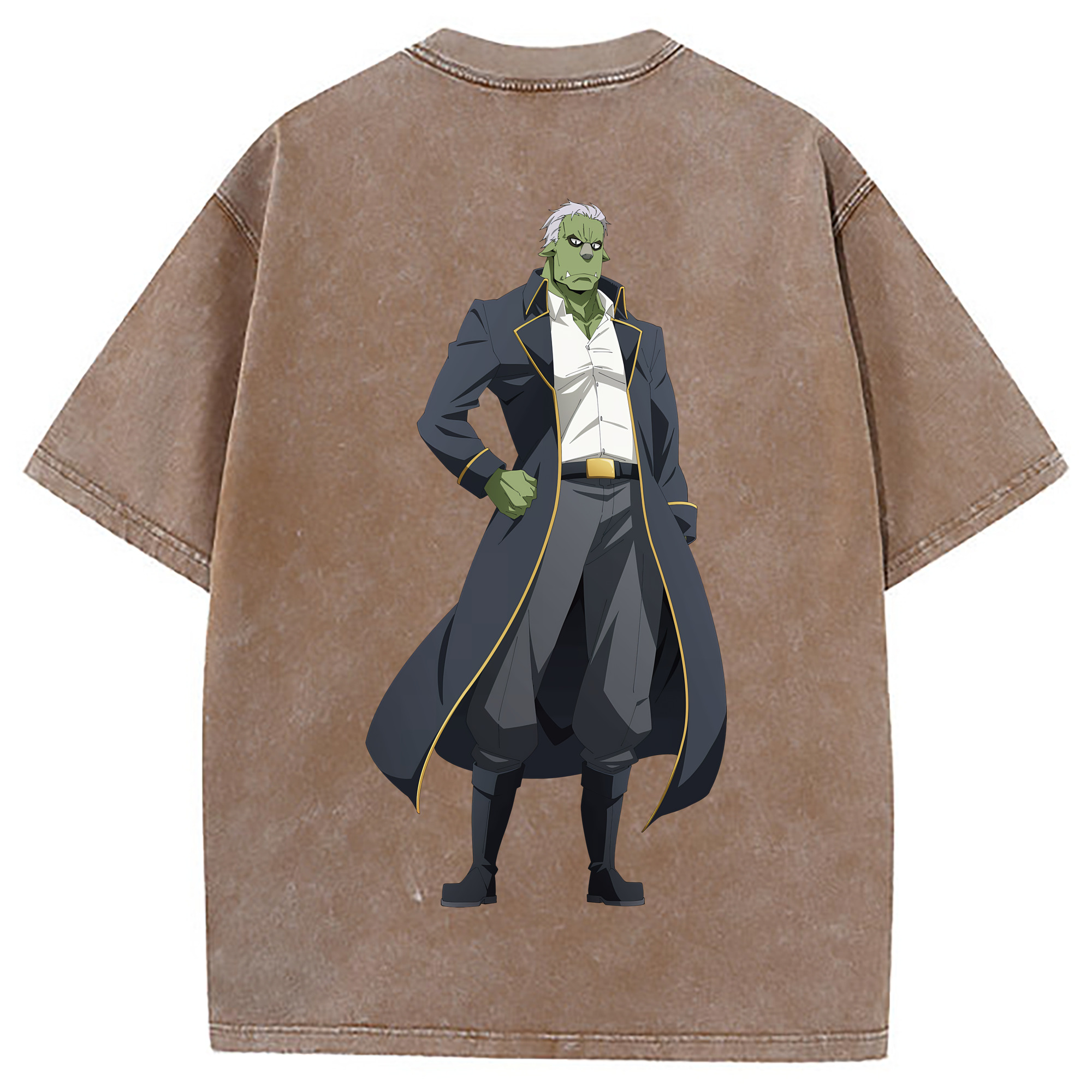 （画像用） 転スラ Regarding Reincarnated to Slime 綿100% ヴィンテージ風 半袖Tシャツ（背面プリント）