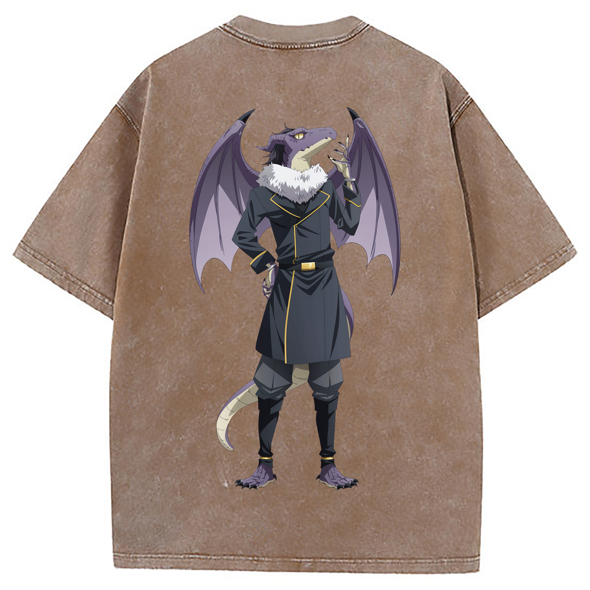 （画像用） 転スラ Regarding Reincarnated to Slime 綿100% ヴィンテージ風 半袖Tシャツ（背面プリント）