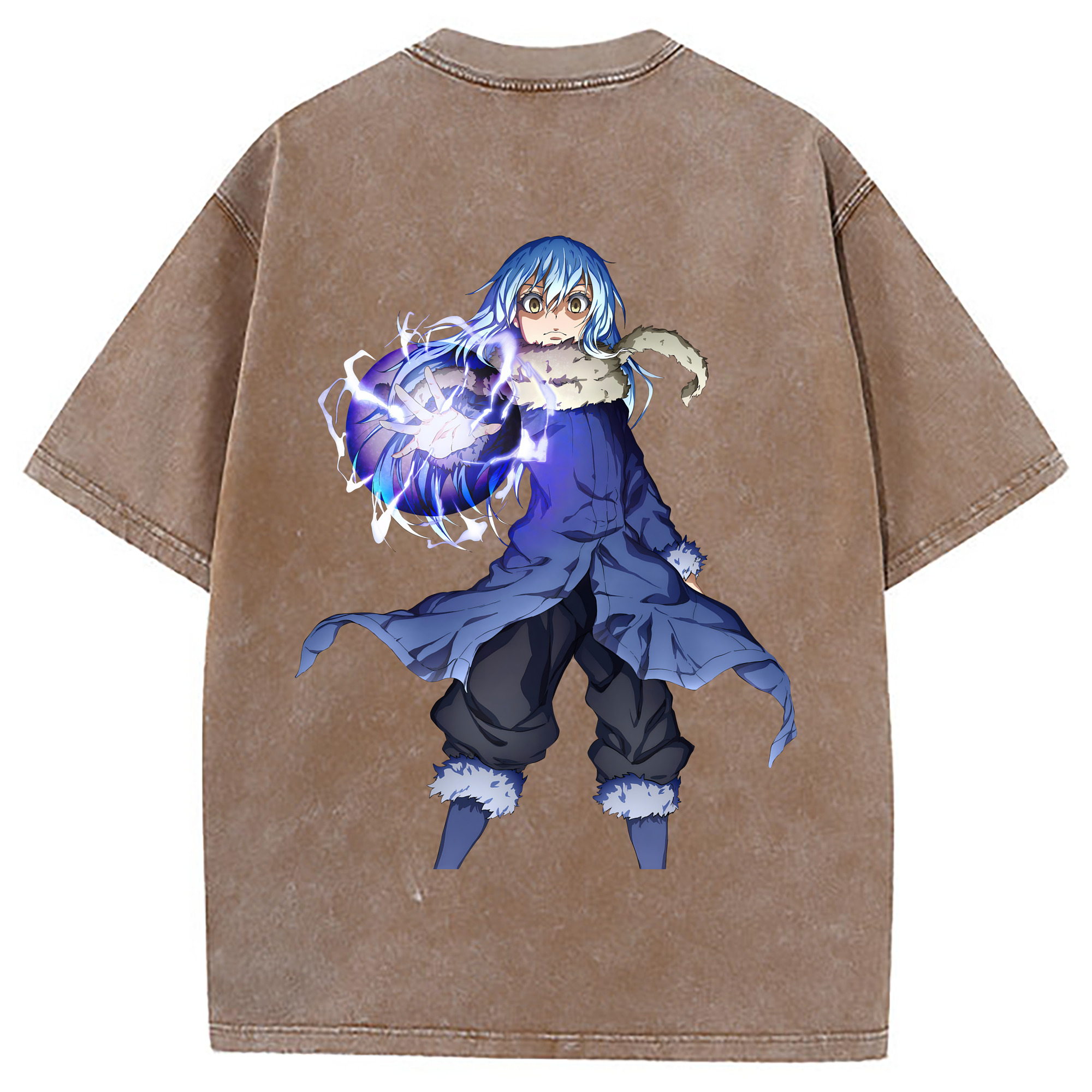 （画像用） 転スラ Regarding Reincarnated to Slime 綿100% ヴィンテージ風 半袖Tシャツ（背面プリント）
