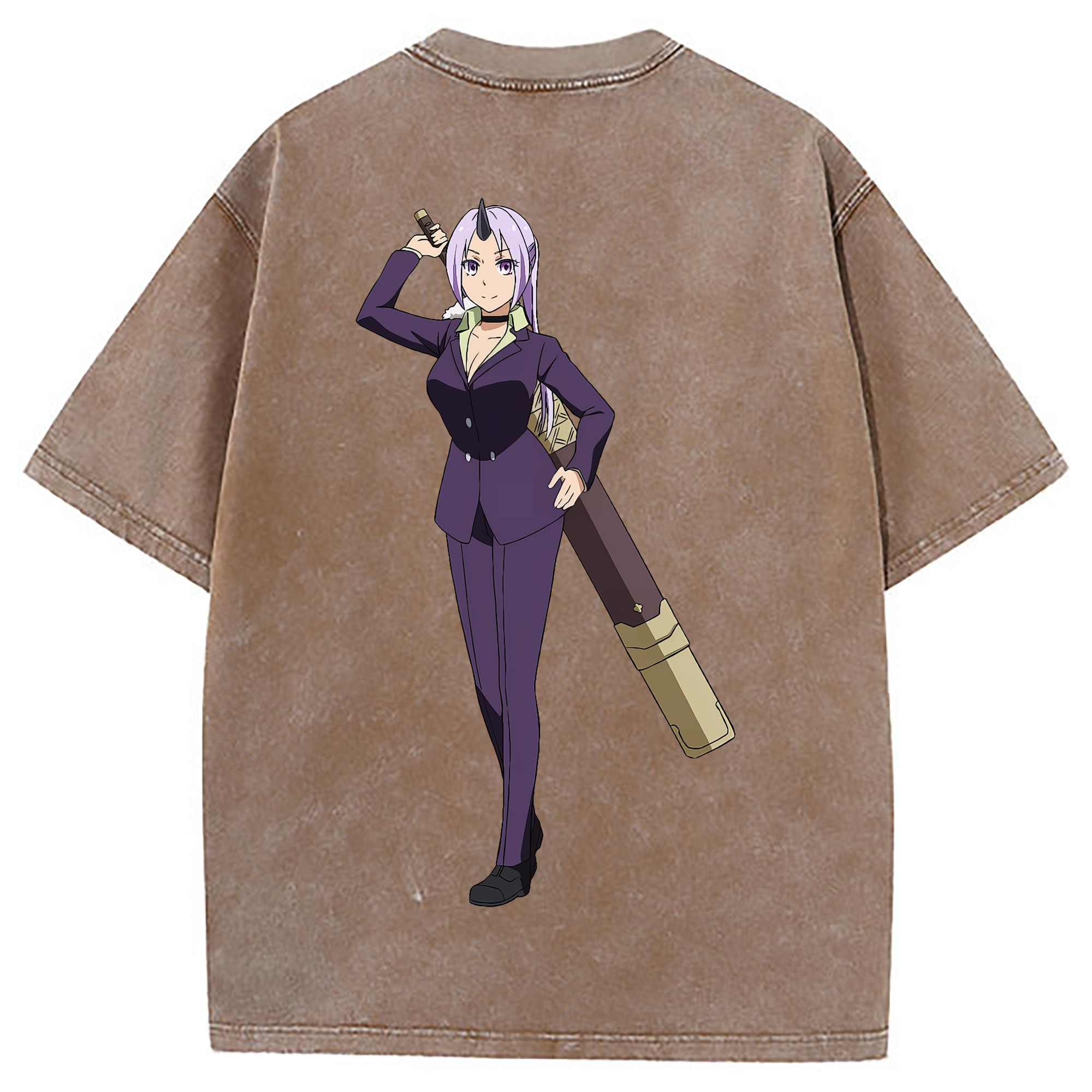 （画像用） 転スラ Regarding Reincarnated to Slime 綿100% ヴィンテージ風 半袖Tシャツ（背面プリント）