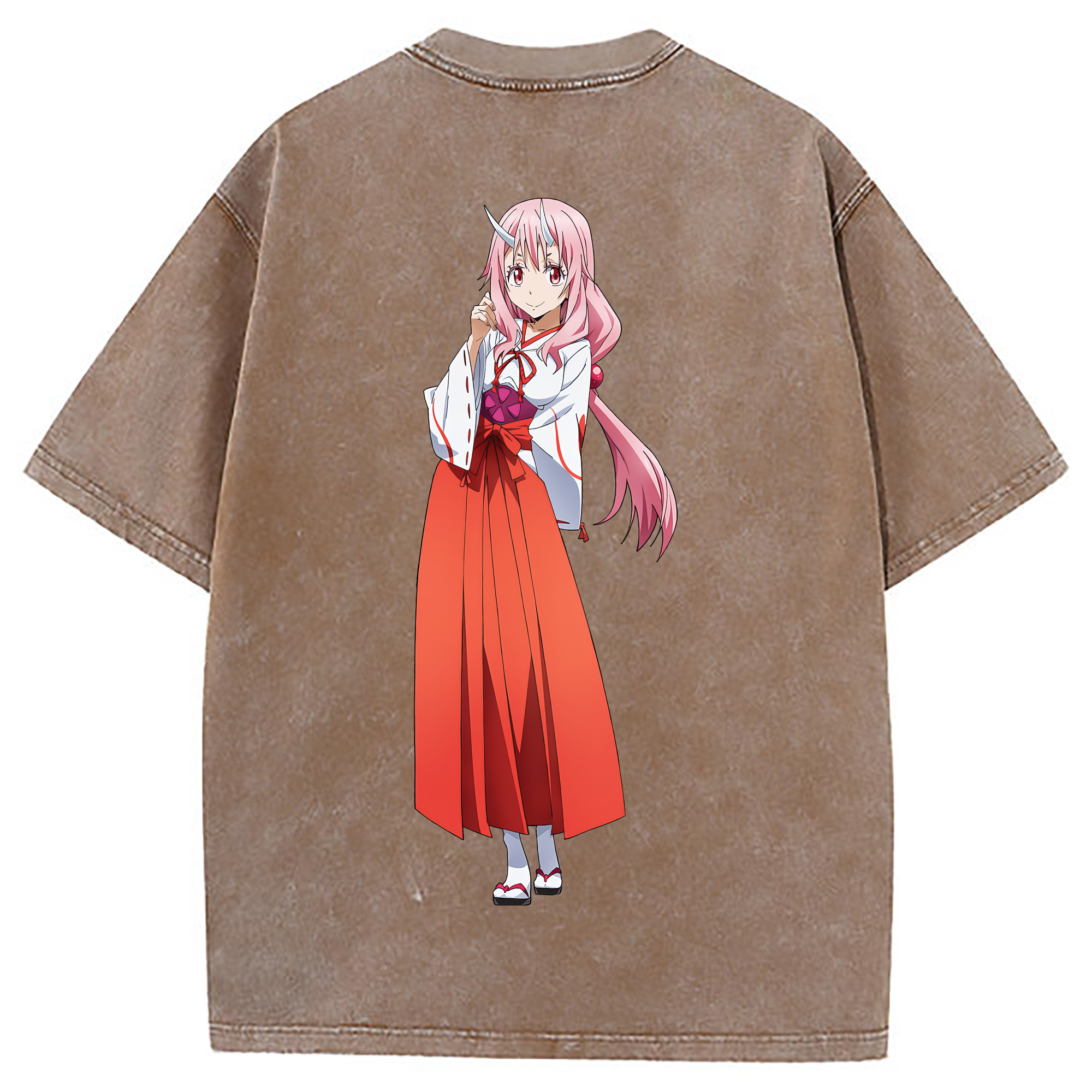 （画像用） 転スラ Regarding Reincarnated to Slime 綿100% ヴィンテージ風 半袖Tシャツ（背面プリント）