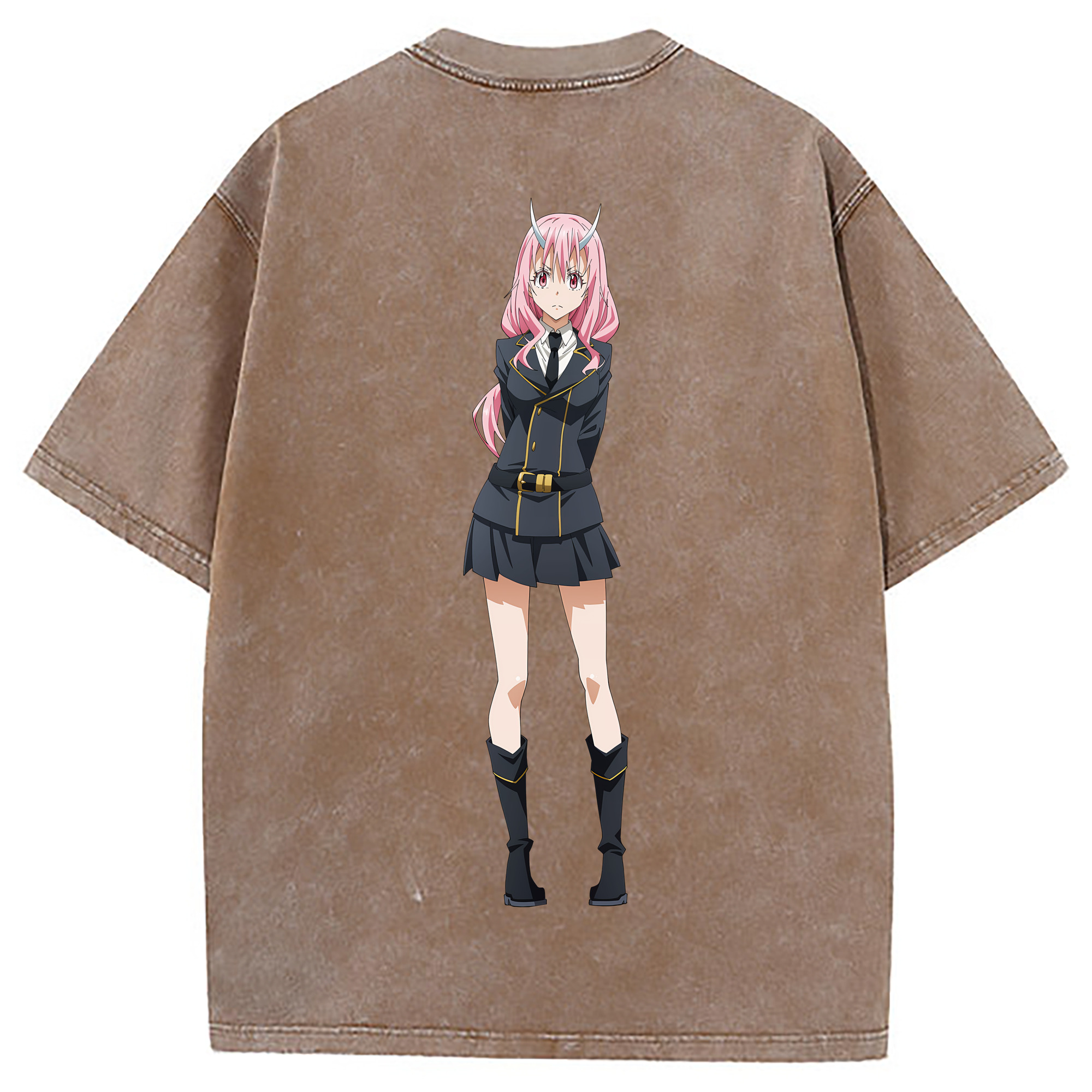 （画像用） 転スラ Regarding Reincarnated to Slime 綿100% ヴィンテージ風 半袖Tシャツ（背面プリント）