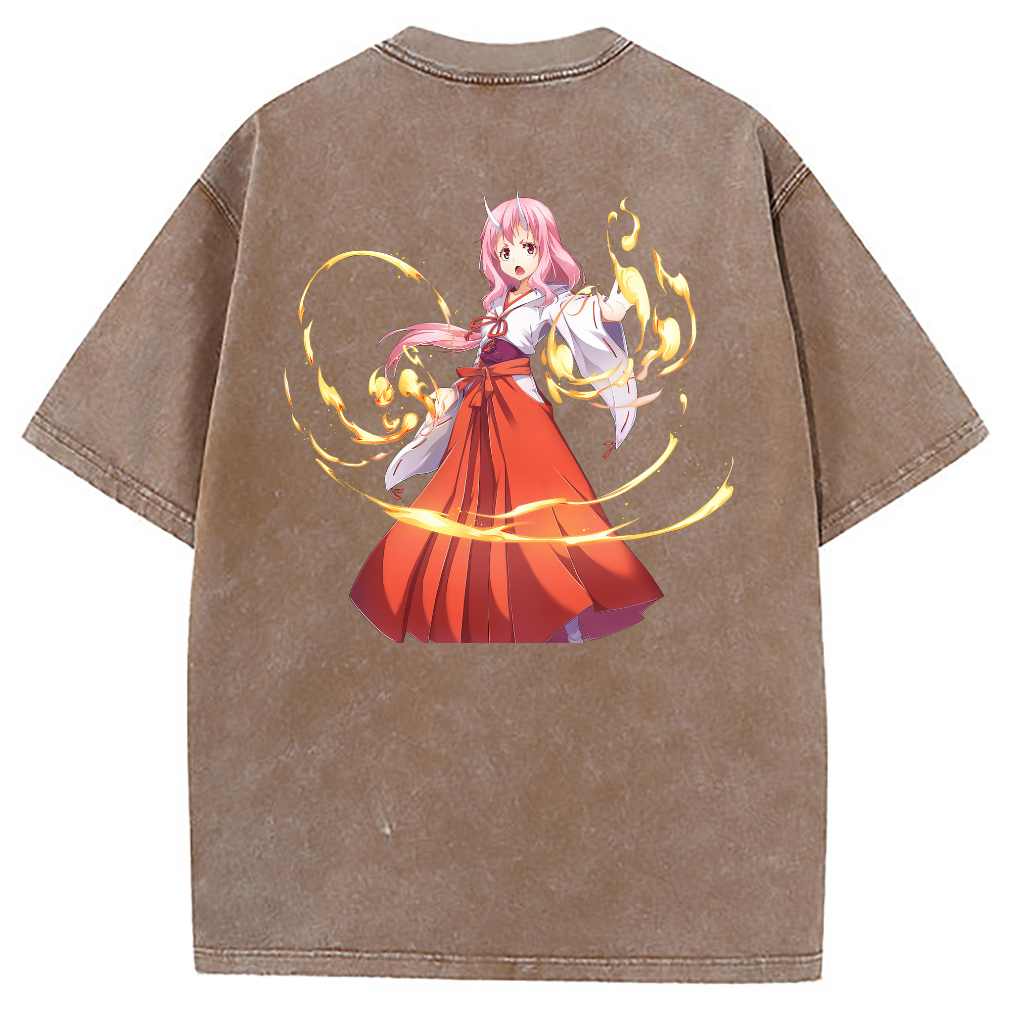 （画像用） 転スラ Regarding Reincarnated to Slime 綿100% ヴィンテージ風 半袖Tシャツ（背面プリント）