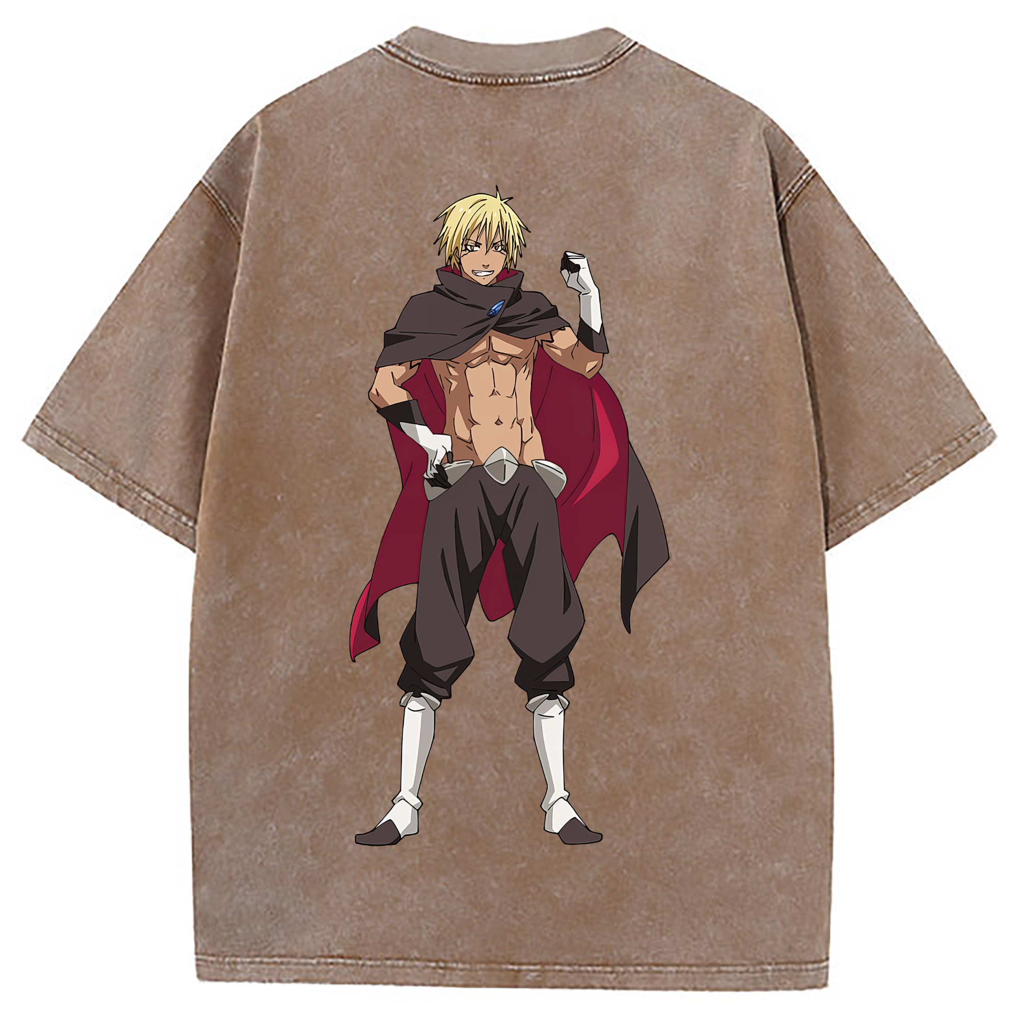 （画像用） 転スラ Regarding Reincarnated to Slime 綿100% ヴィンテージ風 半袖Tシャツ（背面プリント）