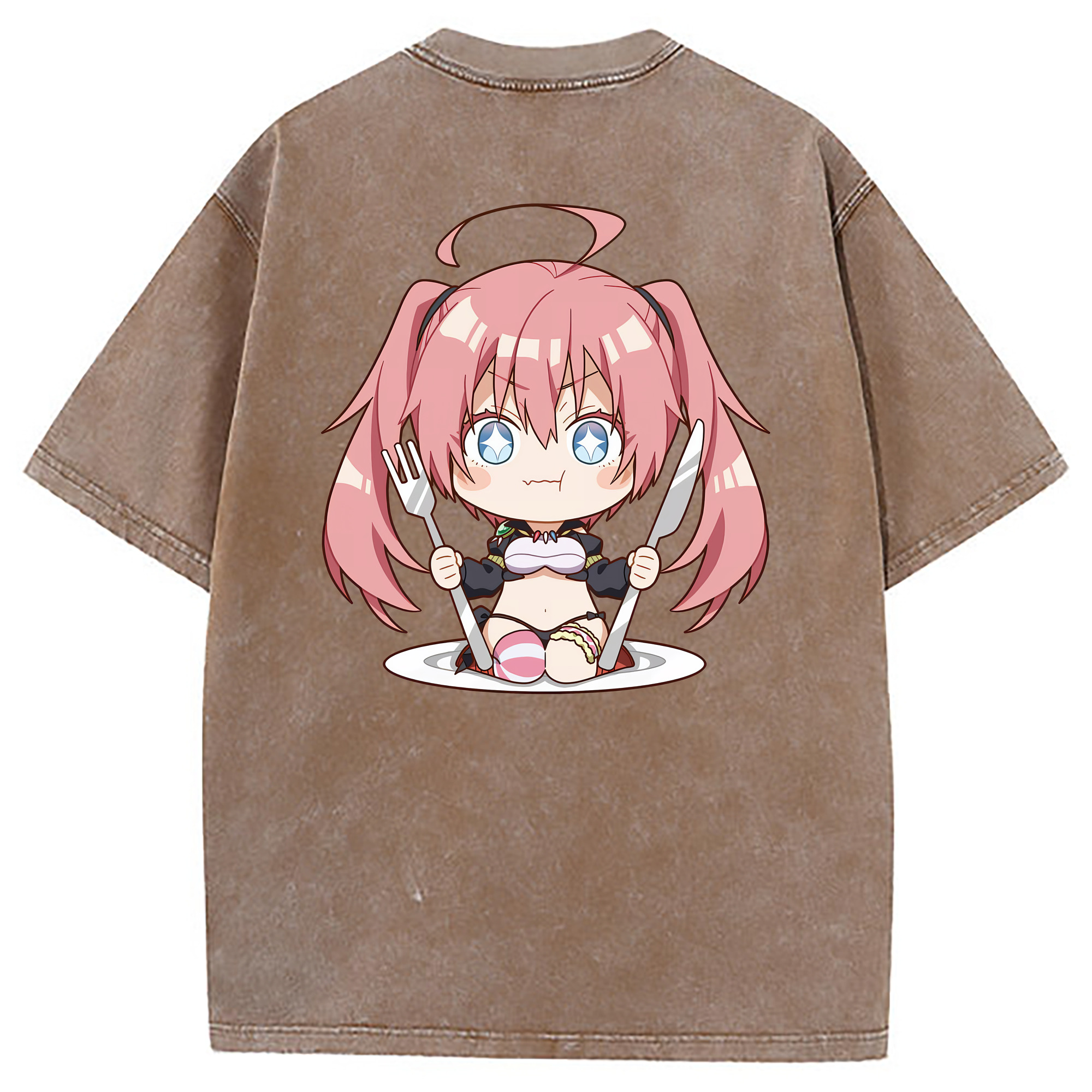 （画像用） 転スラ Regarding Reincarnated to Slime 綿100% ヴィンテージ風 半袖Tシャツ（背面プリント）