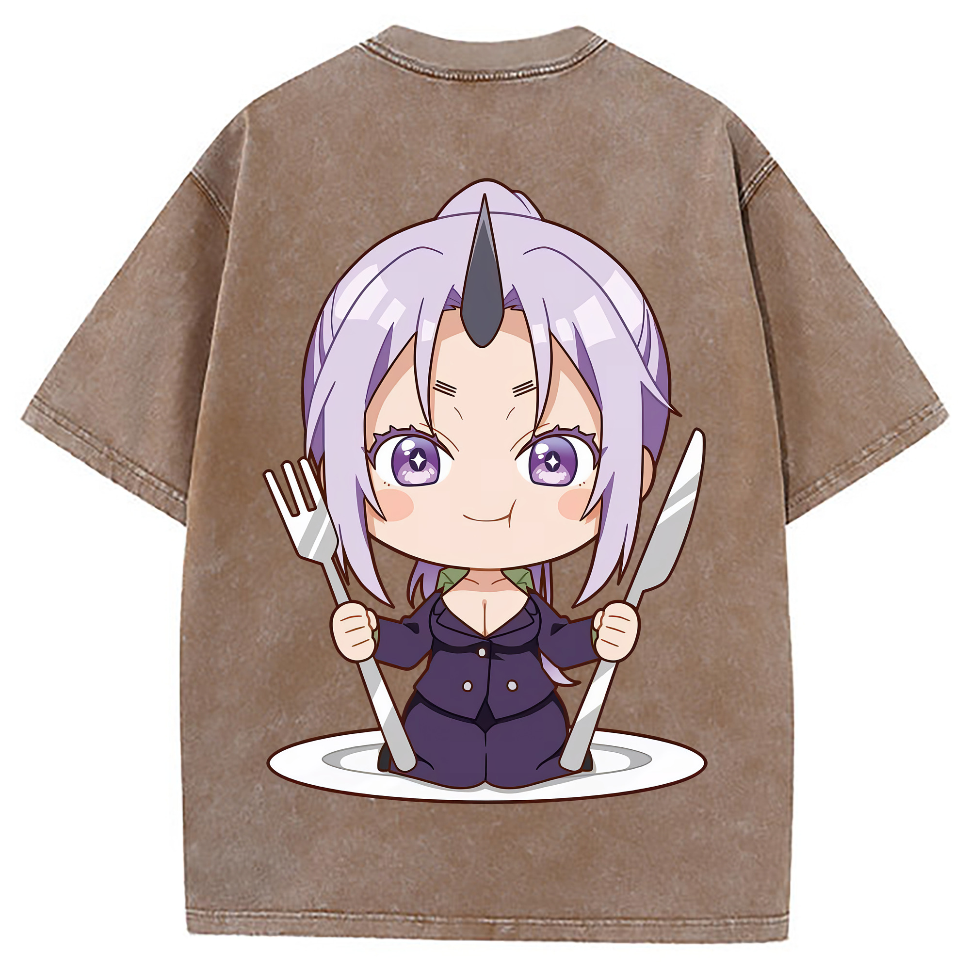 （画像用） 転スラ Regarding Reincarnated to Slime 綿100% ヴィンテージ風 半袖Tシャツ（背面プリント）