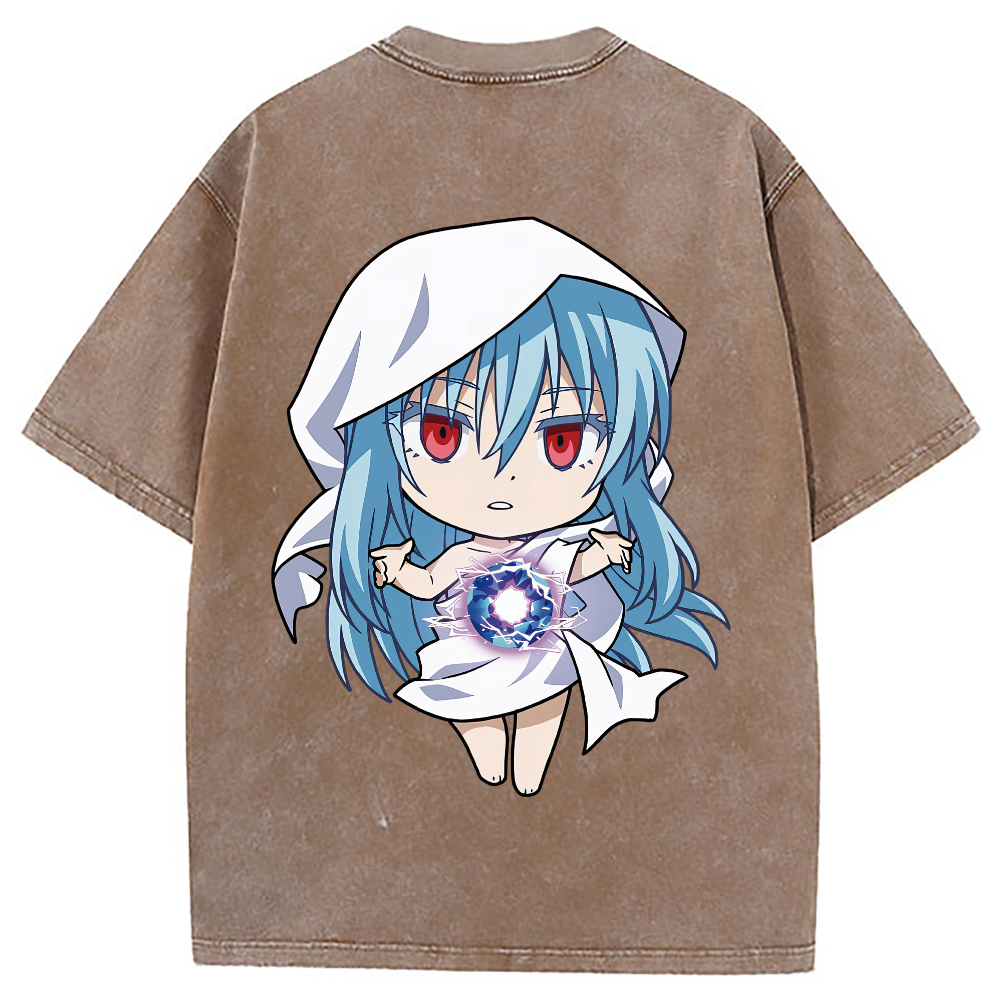 （画像用） 転スラ Regarding Reincarnated to Slime 綿100% ヴィンテージ風 半袖Tシャツ（背面プリント）