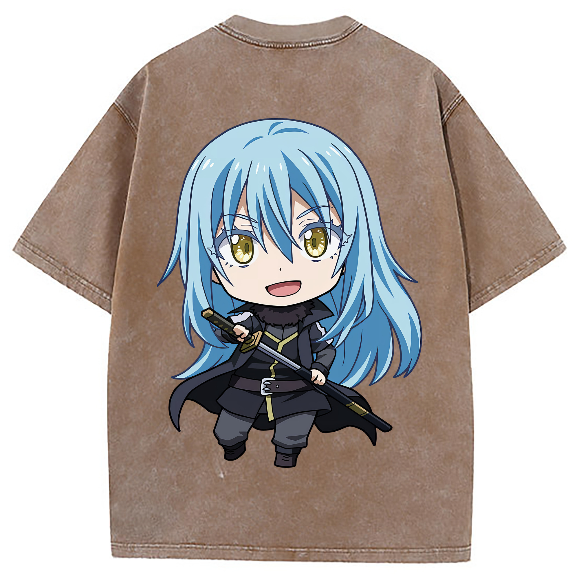 （画像用） 転スラ Regarding Reincarnated to Slime 綿100% ヴィンテージ風 半袖Tシャツ（背面プリント）