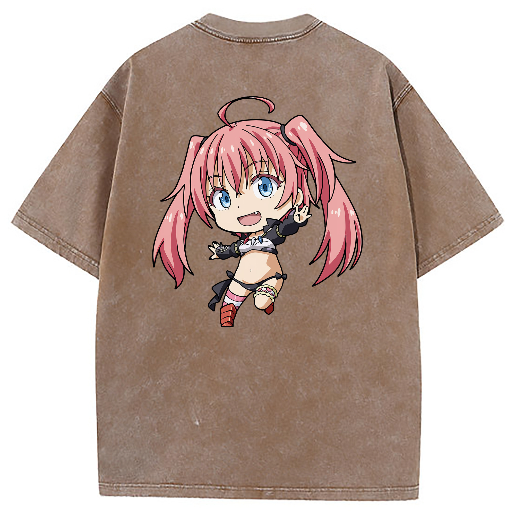 （画像用） 転スラ Regarding Reincarnated to Slime 綿100% ヴィンテージ風 半袖Tシャツ（背面プリント）