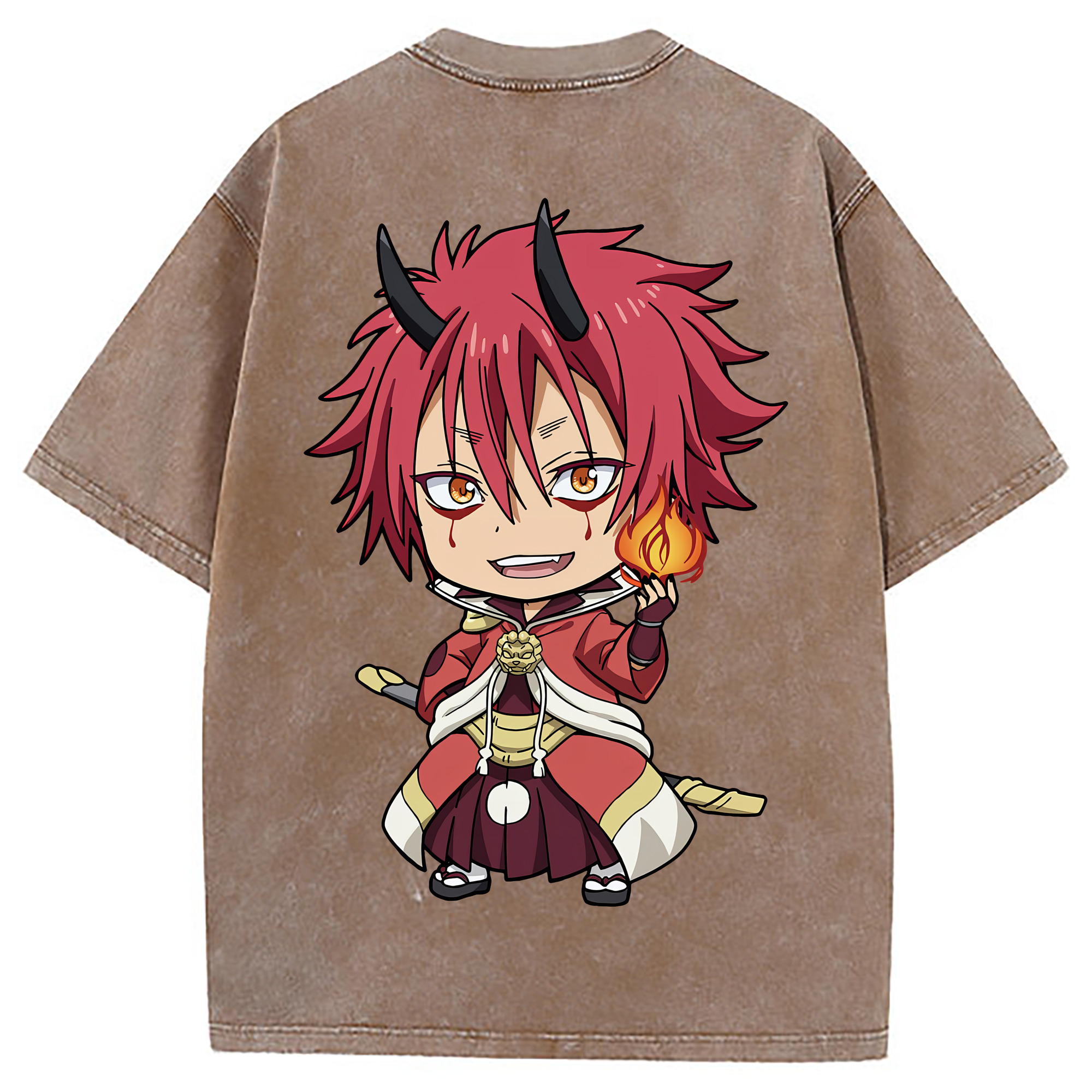 （画像用） 転スラ Regarding Reincarnated to Slime 綿100% ヴィンテージ風 半袖Tシャツ（背面プリント）