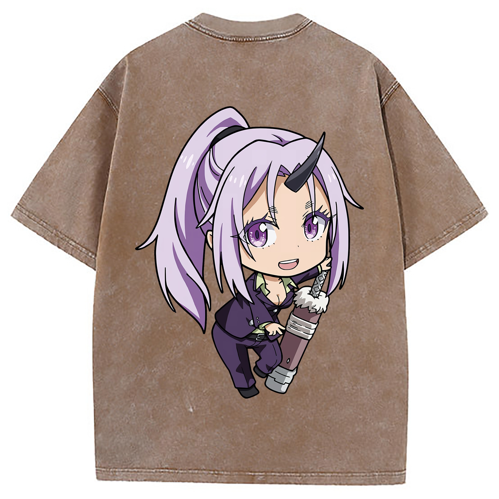 （画像用） 転スラ Regarding Reincarnated to Slime 綿100% ヴィンテージ風 半袖Tシャツ（背面プリント）