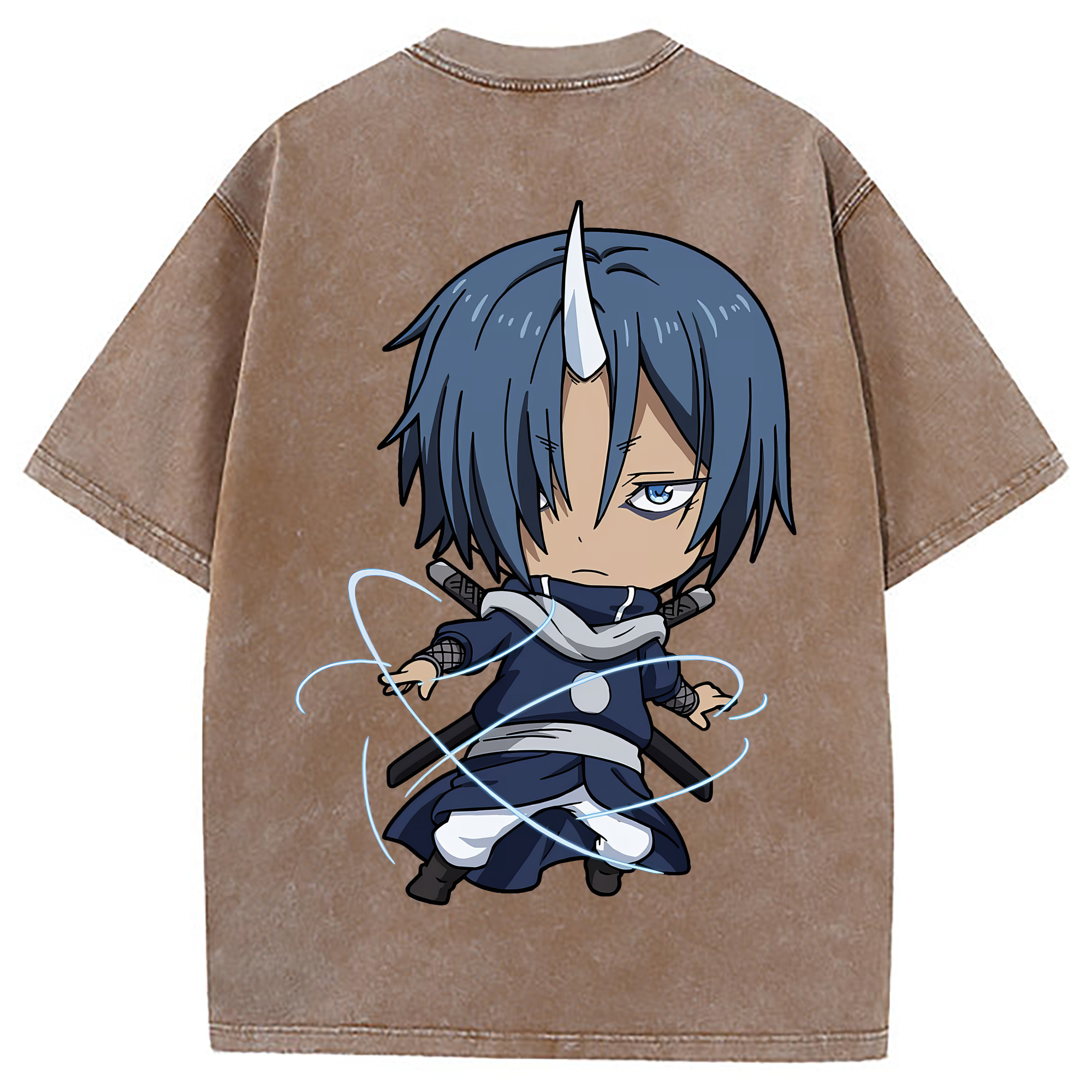 （画像用） 転スラ Regarding Reincarnated to Slime 綿100% ヴィンテージ風 半袖Tシャツ（背面プリント）