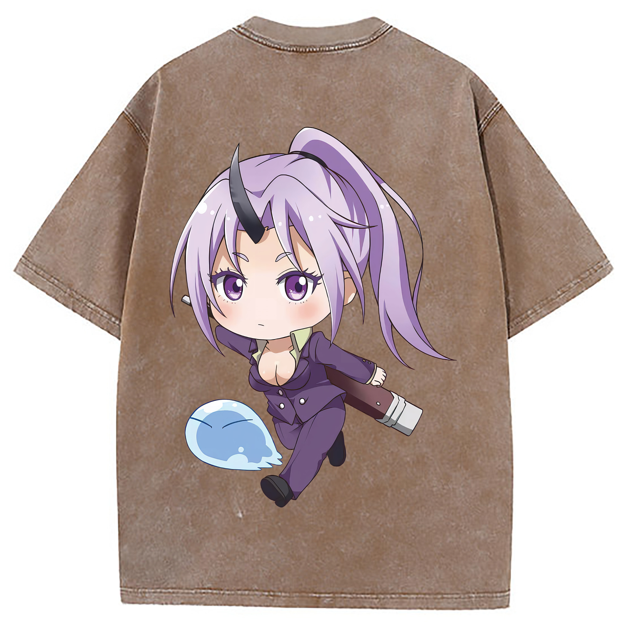 （画像用） 転スラ Regarding Reincarnated to Slime 綿100% ヴィンテージ風 半袖Tシャツ（背面プリント）